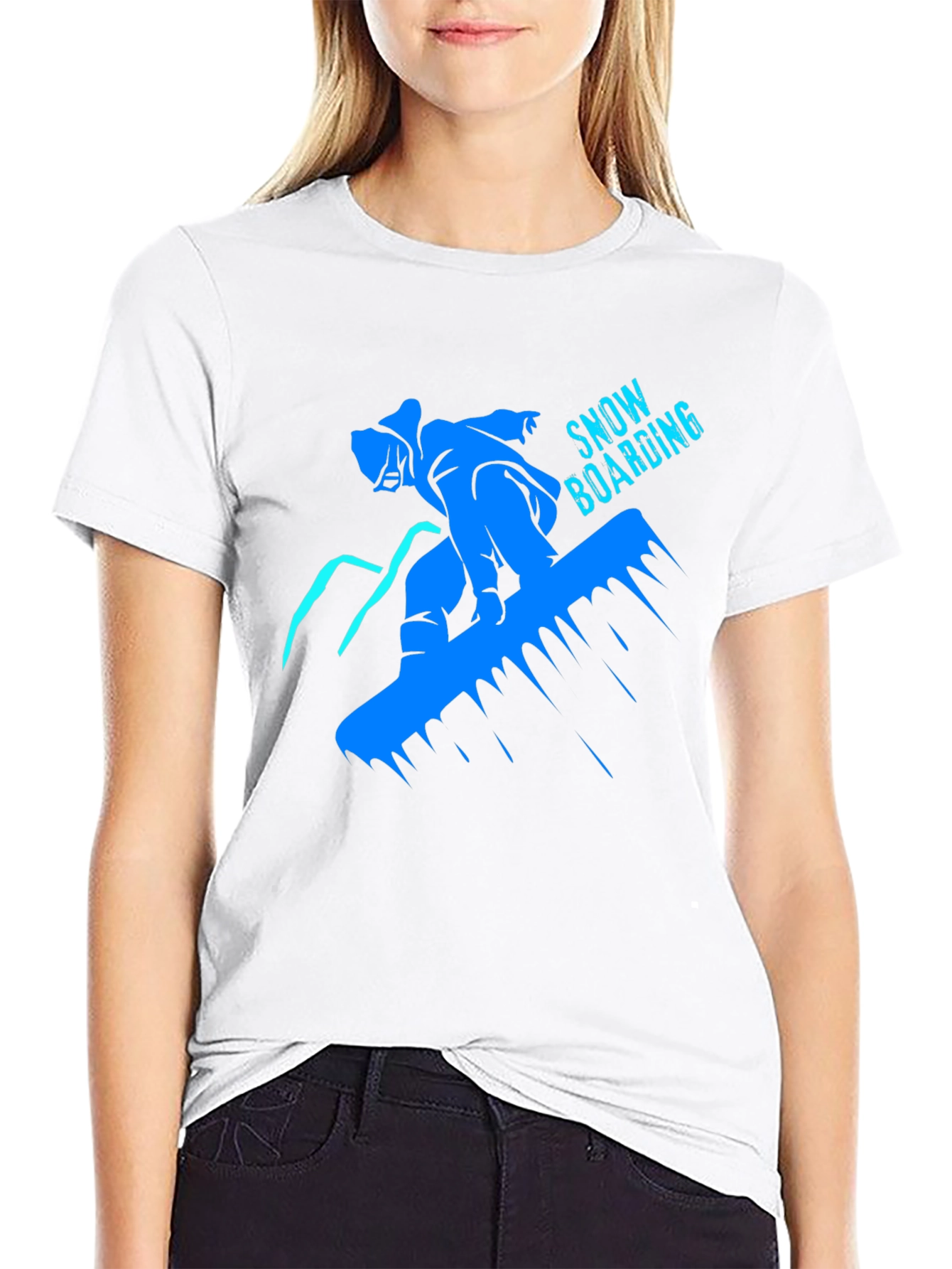 Snowboarding Graphic T-Shirt - Black