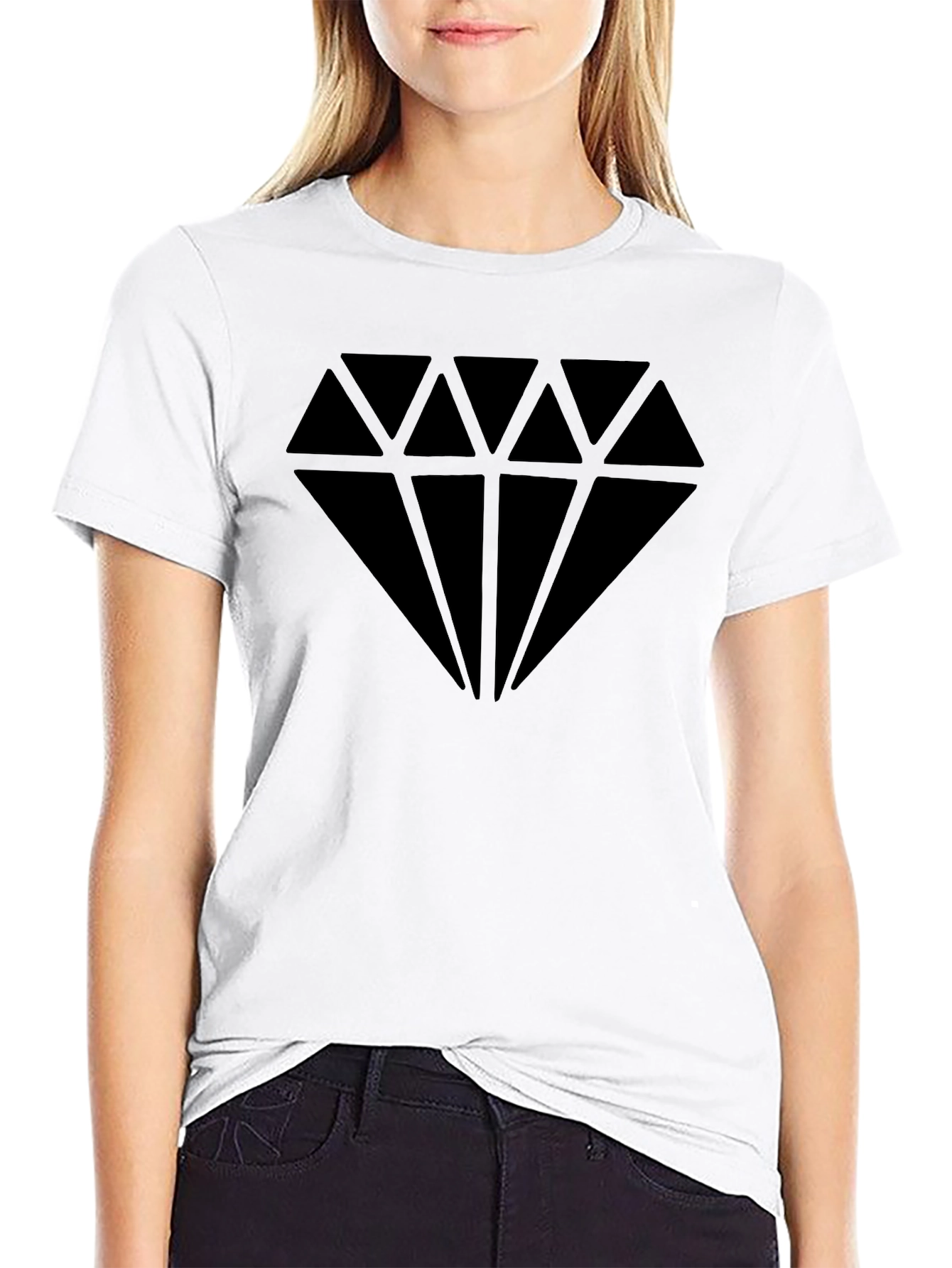 Bold Diamond Graphic Black T-Shirt