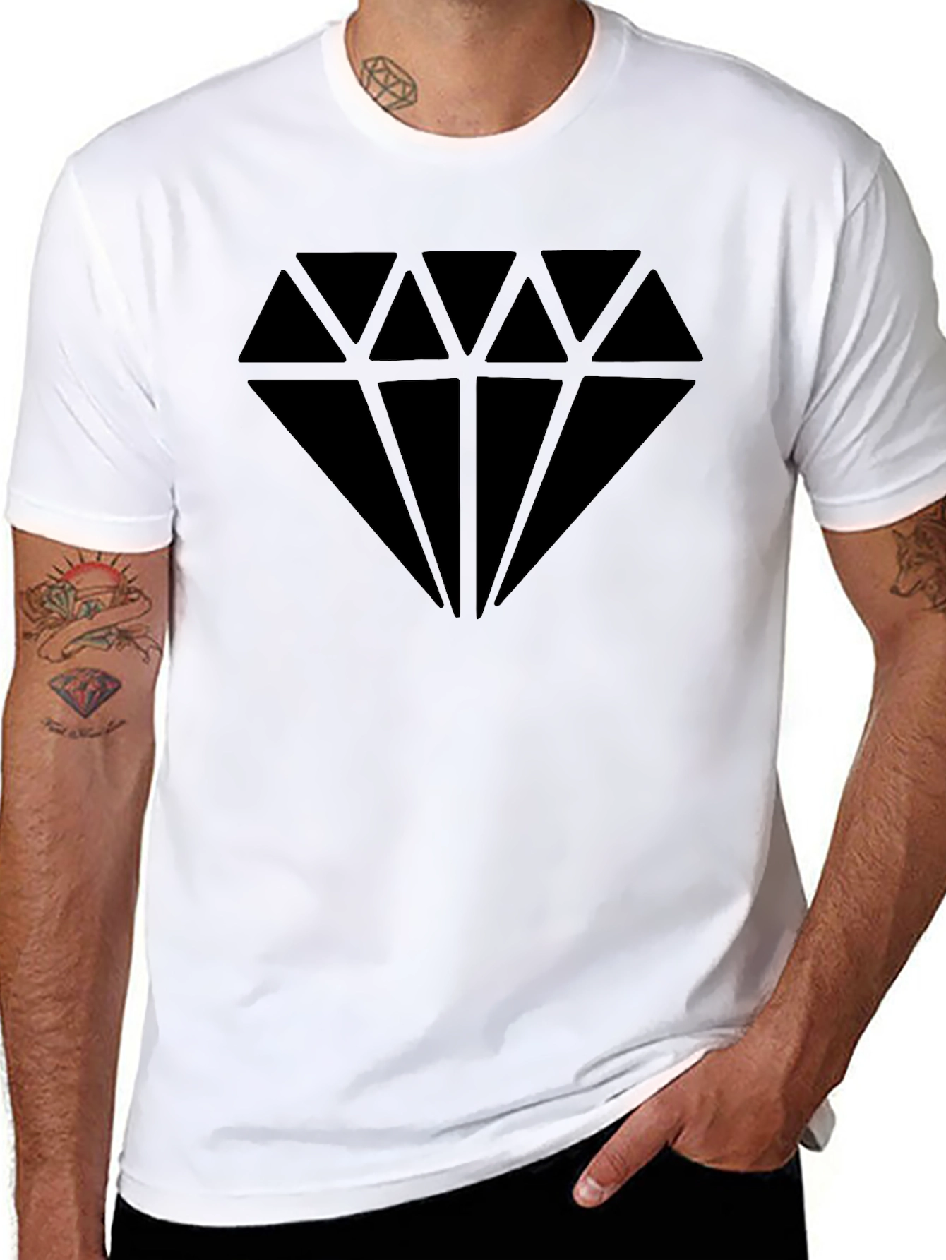 Bold Diamond Graphic Black T-Shirt