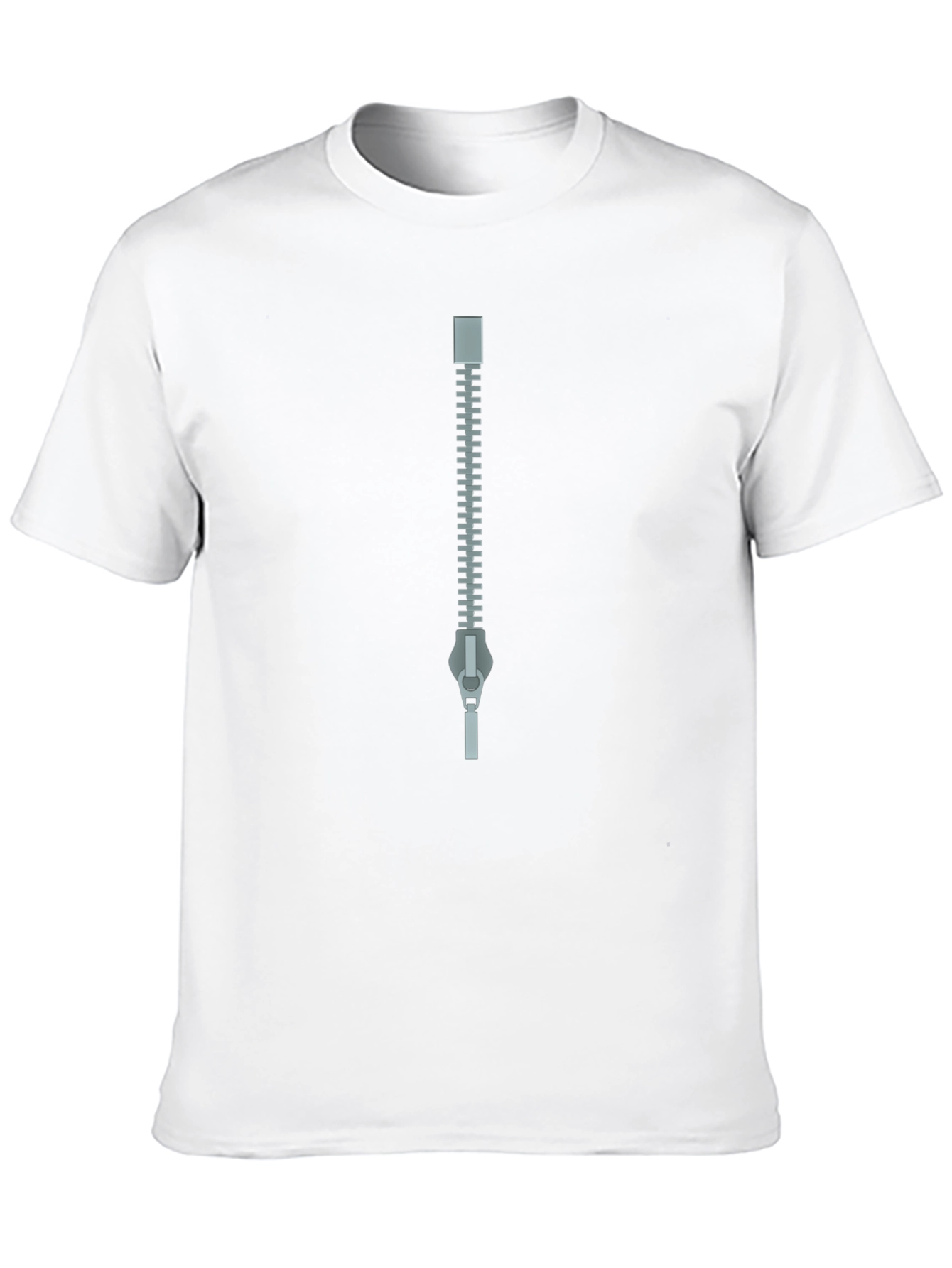 Zipper Graphic Black T-Shirt - Novelty Tee