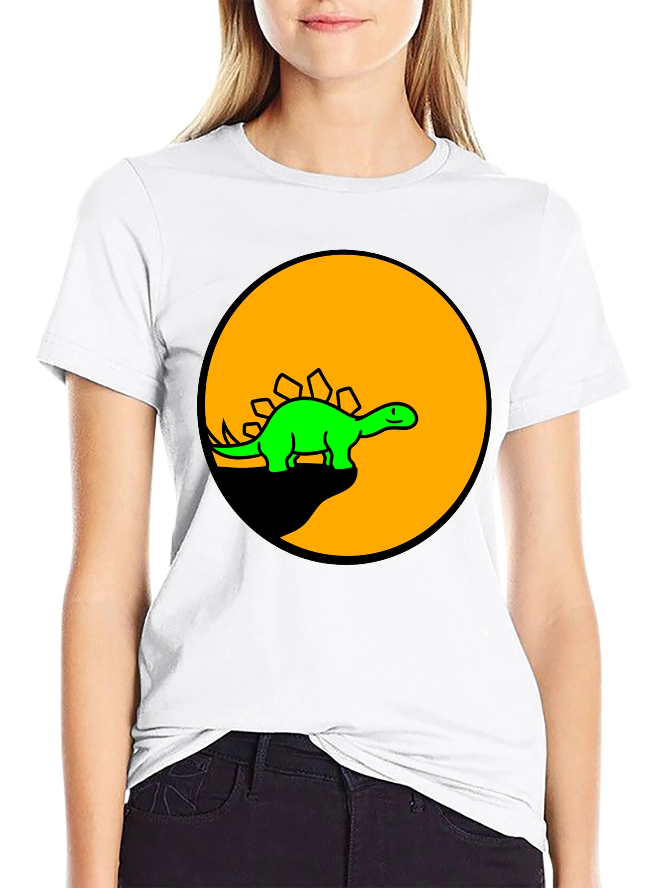 Dinosaur Graphic Tee - Black Cotton T-Shirt