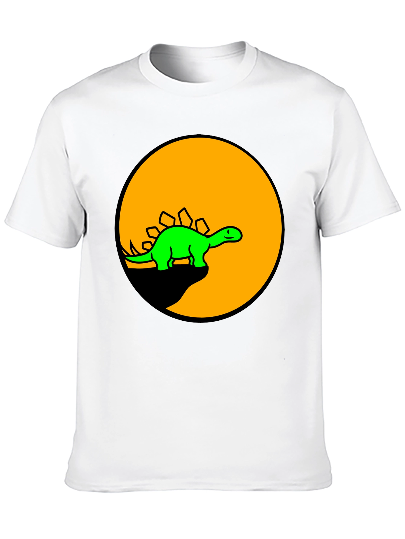 Dinosaur Graphic Tee - Black Cotton T-Shirt