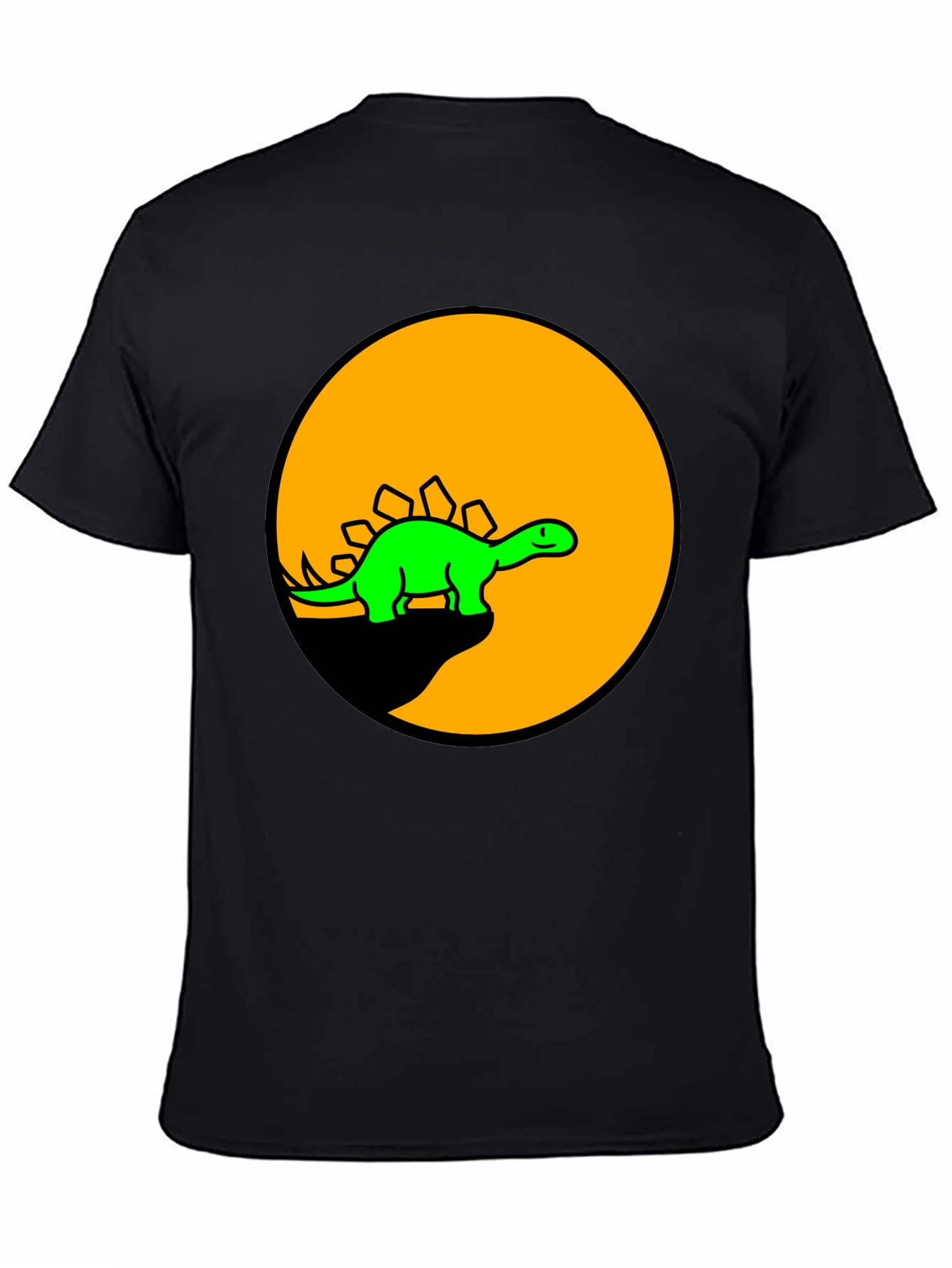 Dinosaur Graphic Tee - Black Cotton T-Shirt