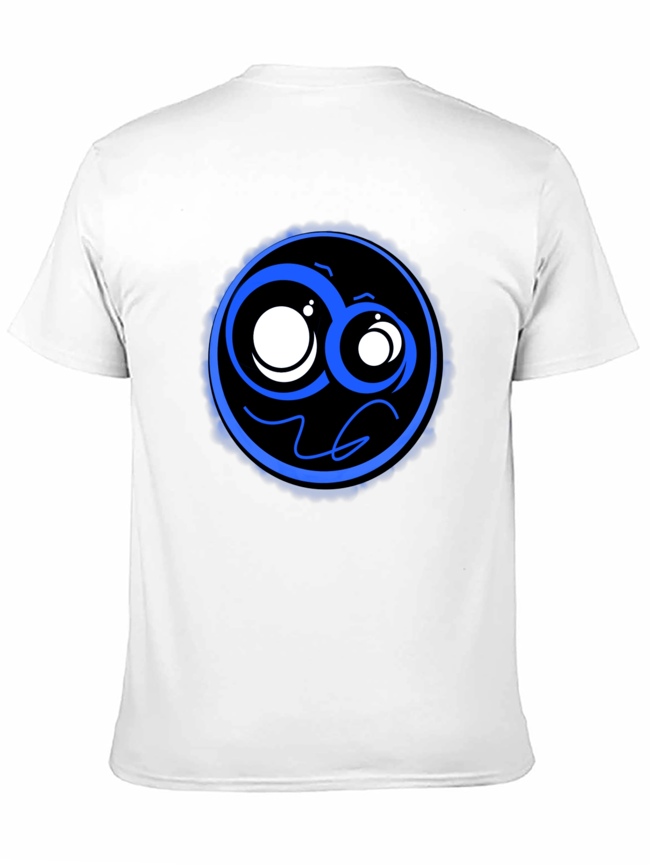 Cool Blue Cartoon Graphic Black T-Shirt