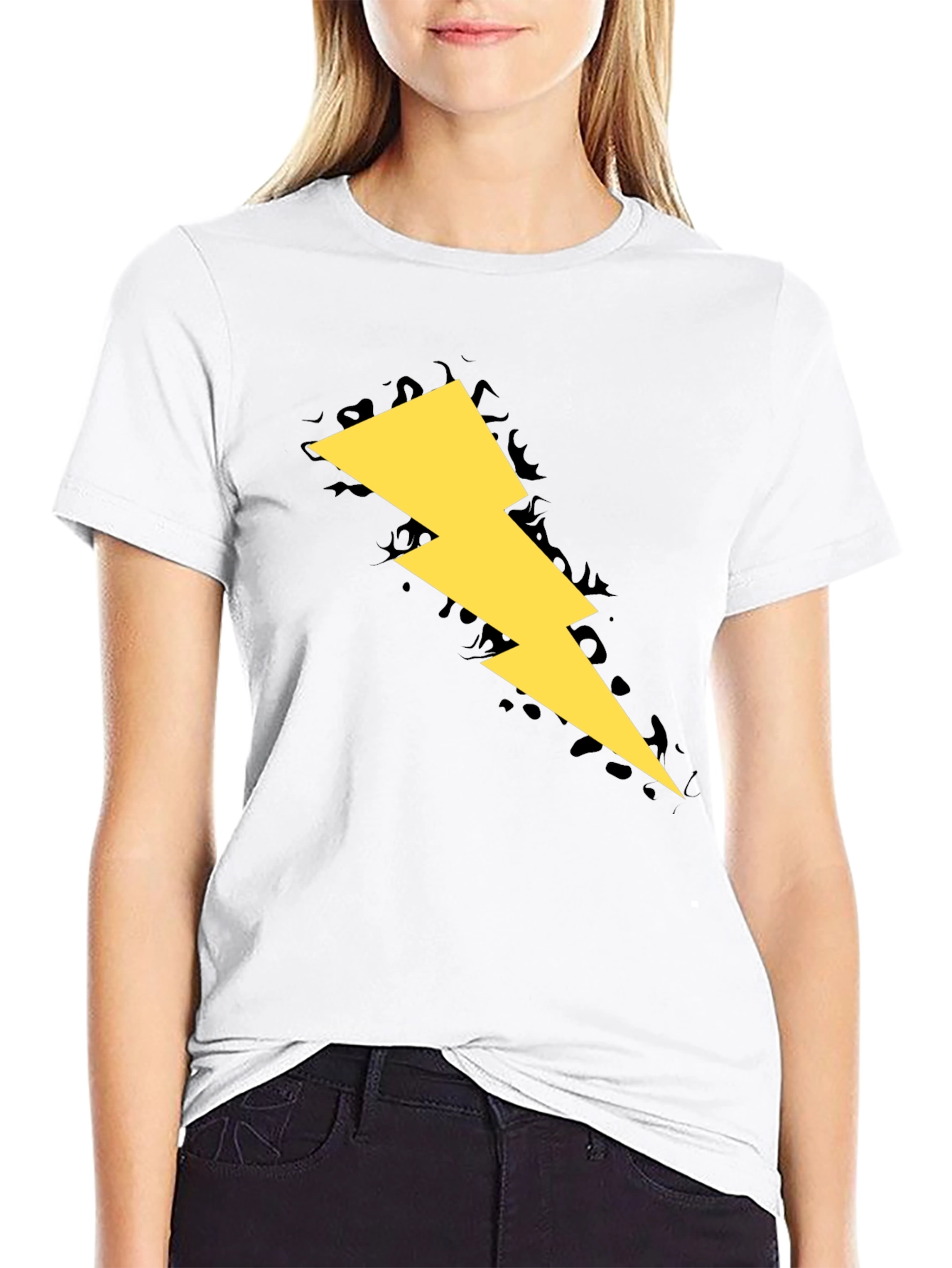 Lightning Bolt Graphic T-Shirt - Black