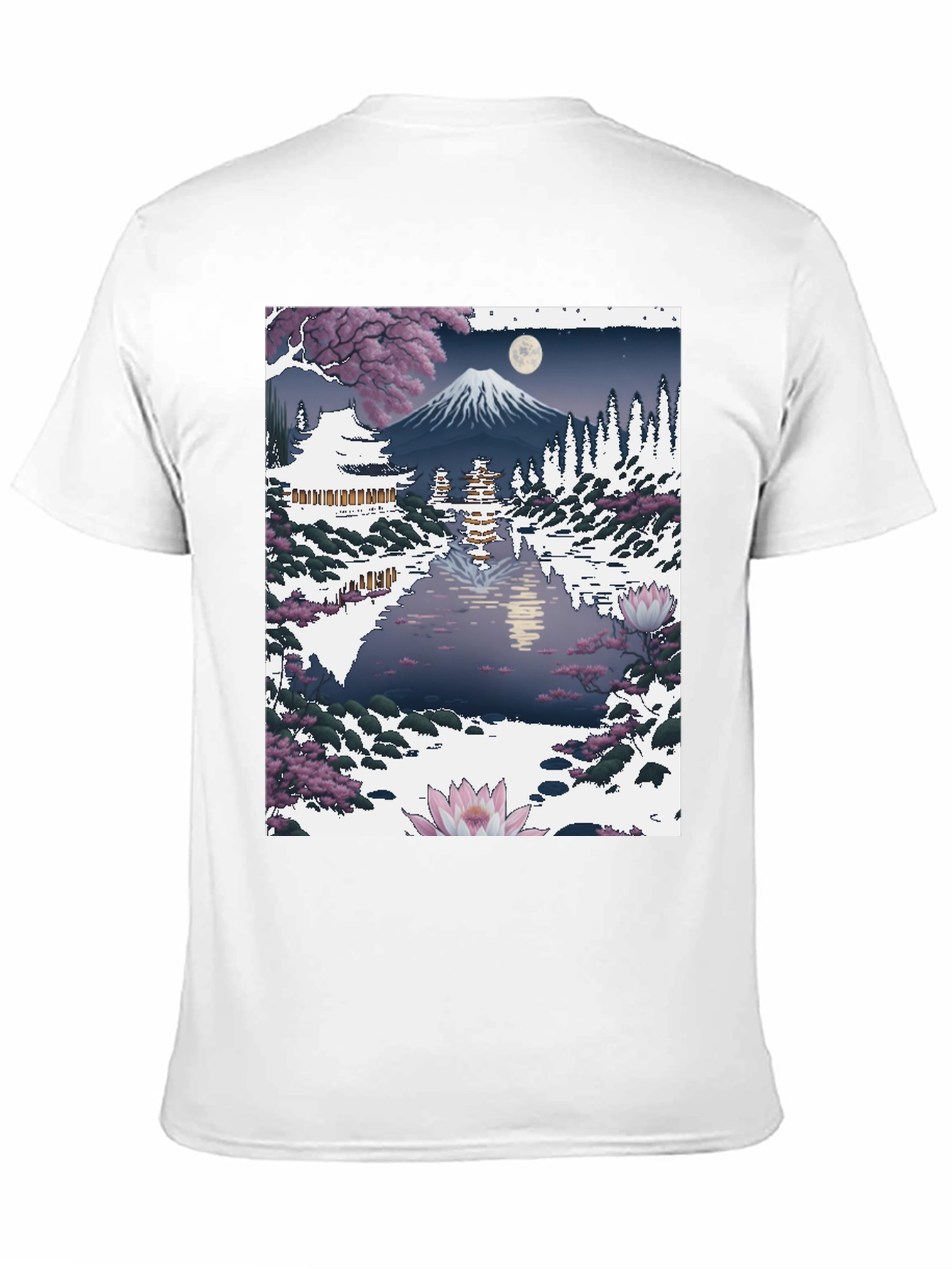 Japanese Mt. Fuji Lake Scene Graphic Tee