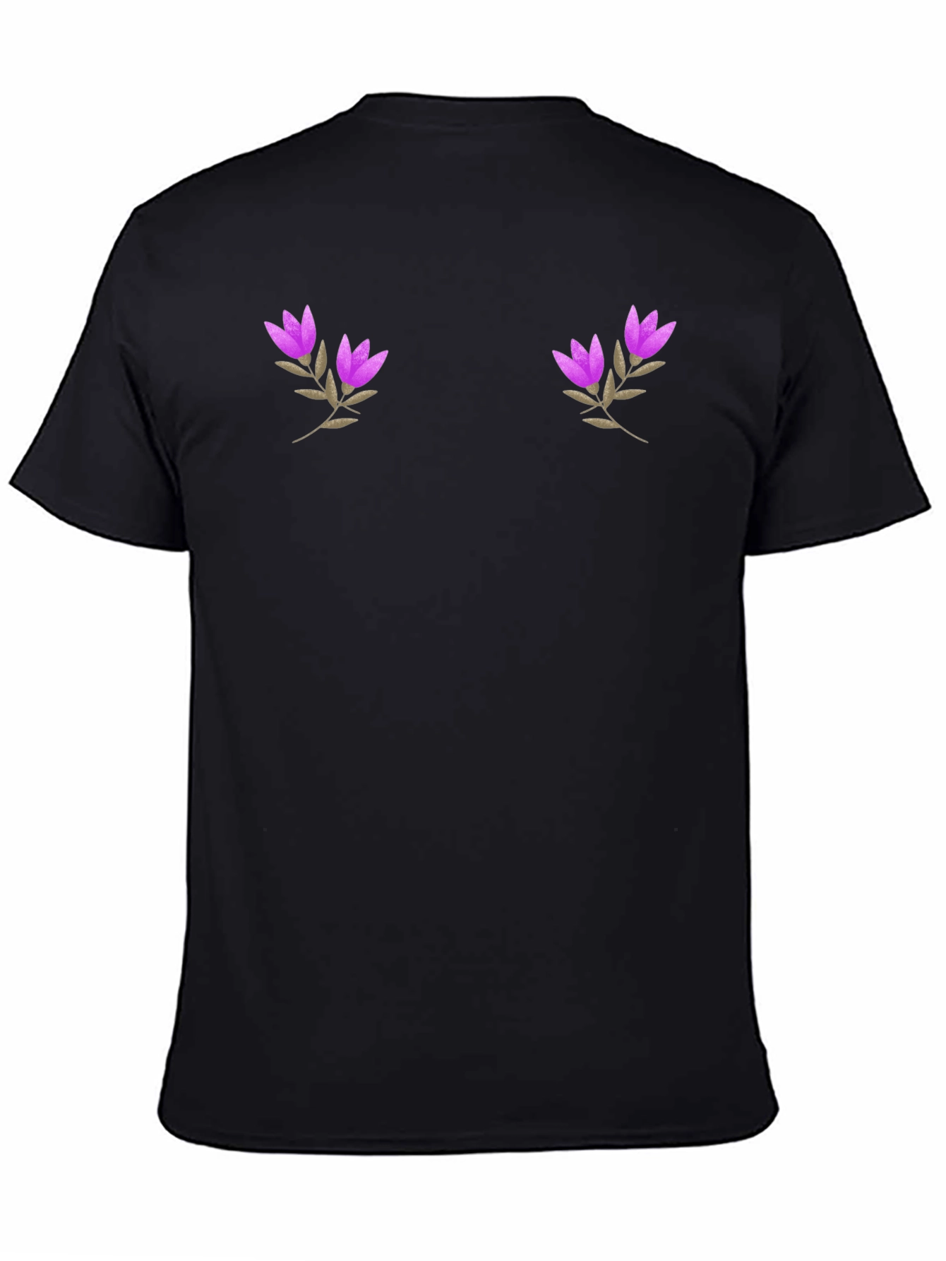 Black Floral Embroidered T-Shirt