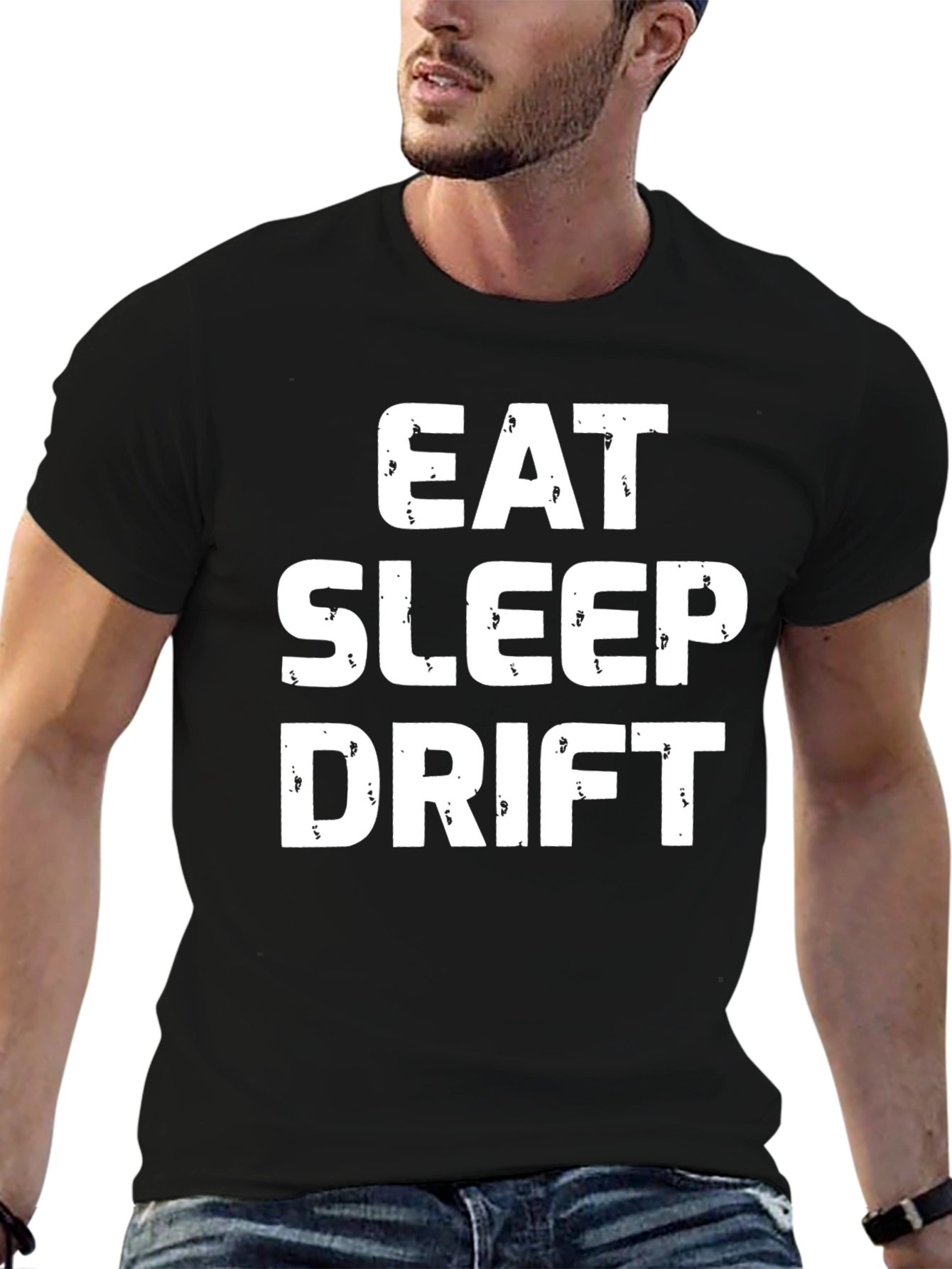 Eat Sleep Drift T-Shirt - Black Cotton Graphic Tee