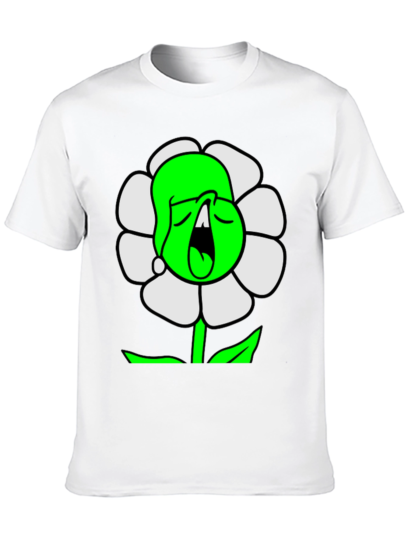 Cartoon Flower T-Shirt - Unique Graphic Tee