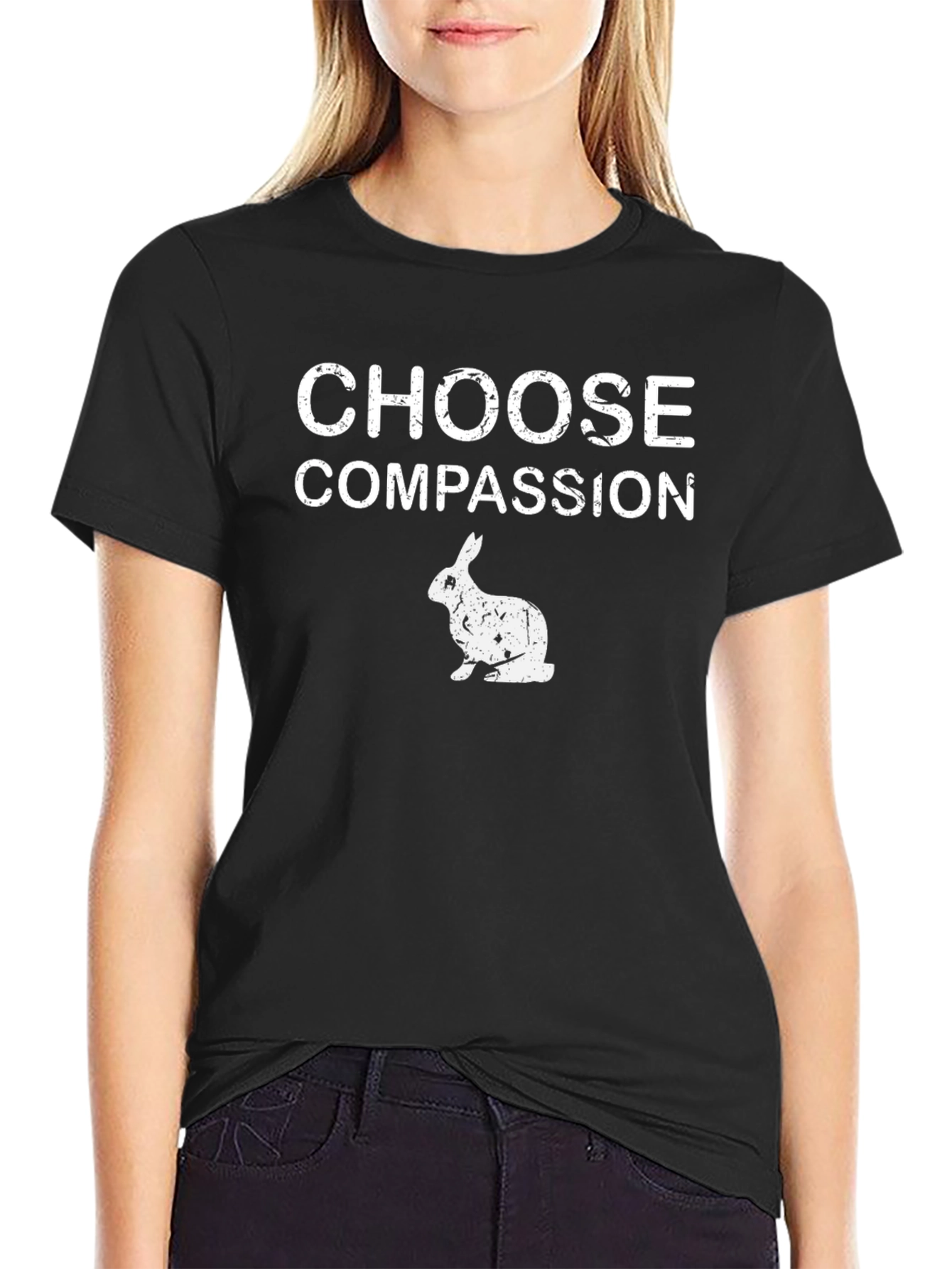 Choose Compassion Rabbit Graphic T-Shirt