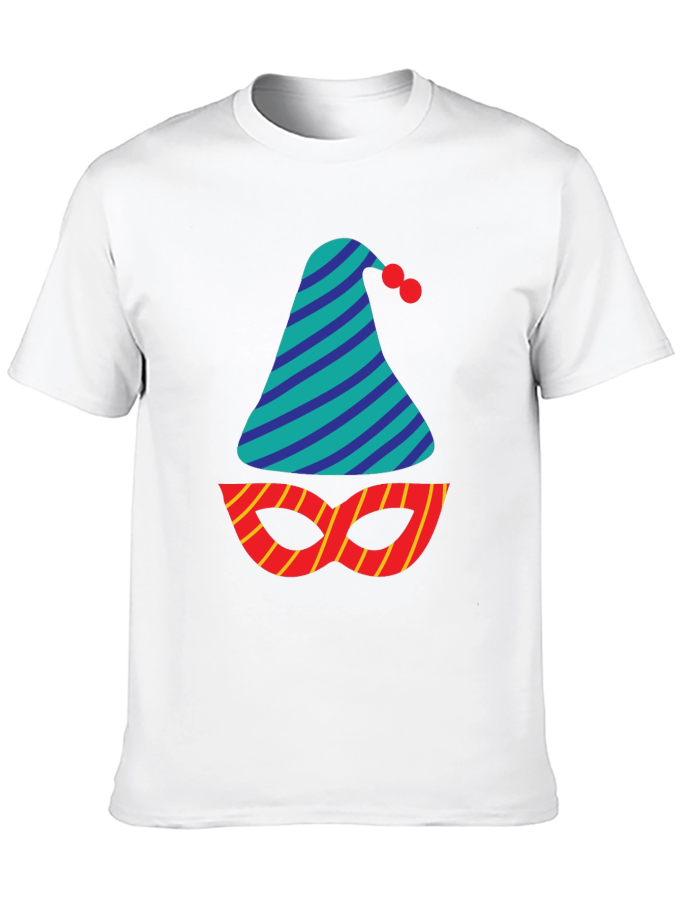 Party Time T-Shirt - Festive Hat & Mask Design