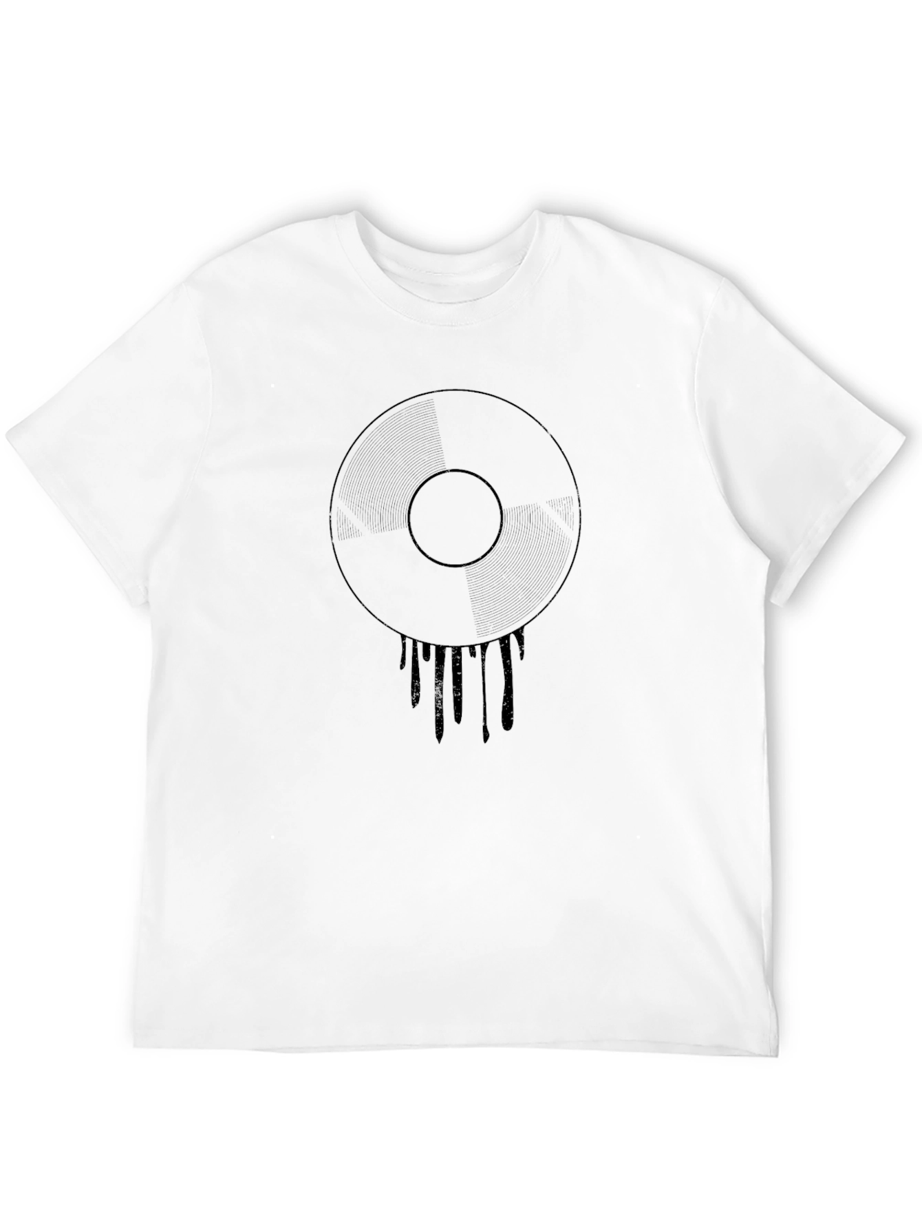 Mens Black Graphic Tee - Modern Drip Design