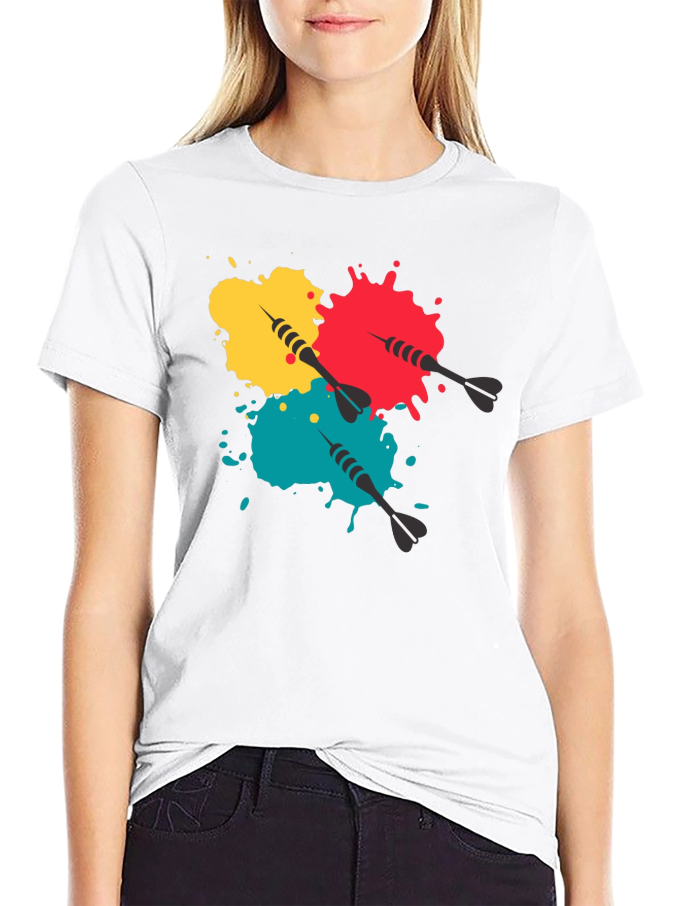 Darts and Paint Splatter Graphic Tee