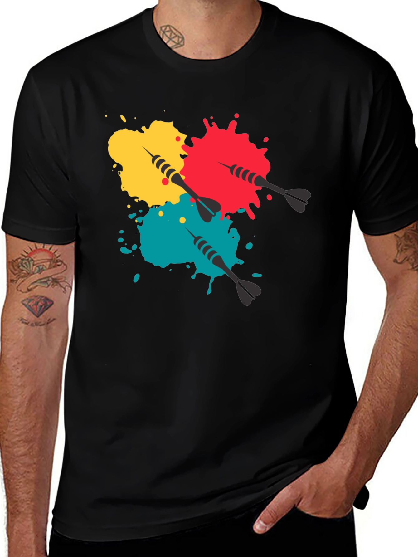Darts and Paint Splatter Graphic Tee