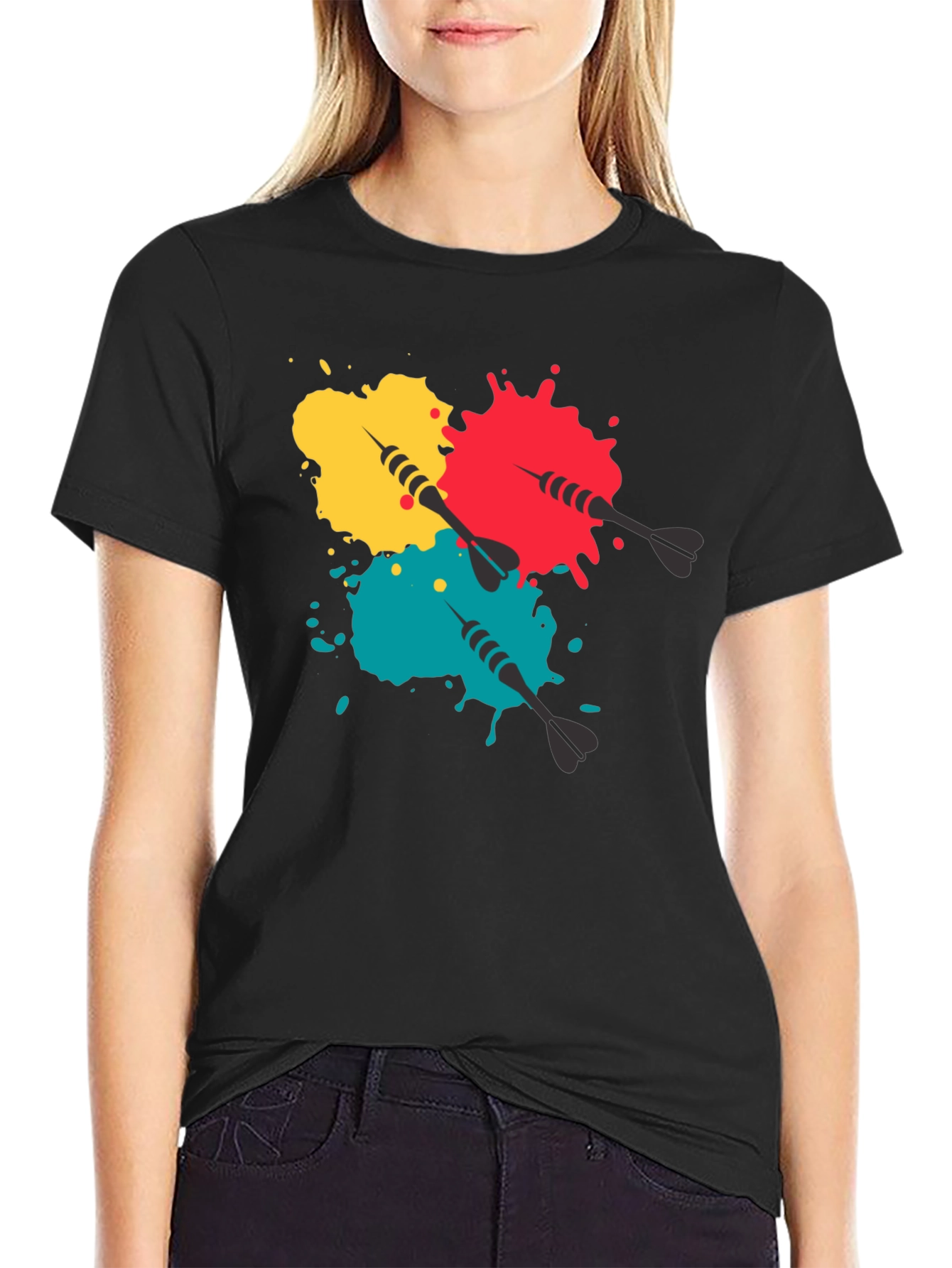 Darts and Paint Splatter Graphic Tee