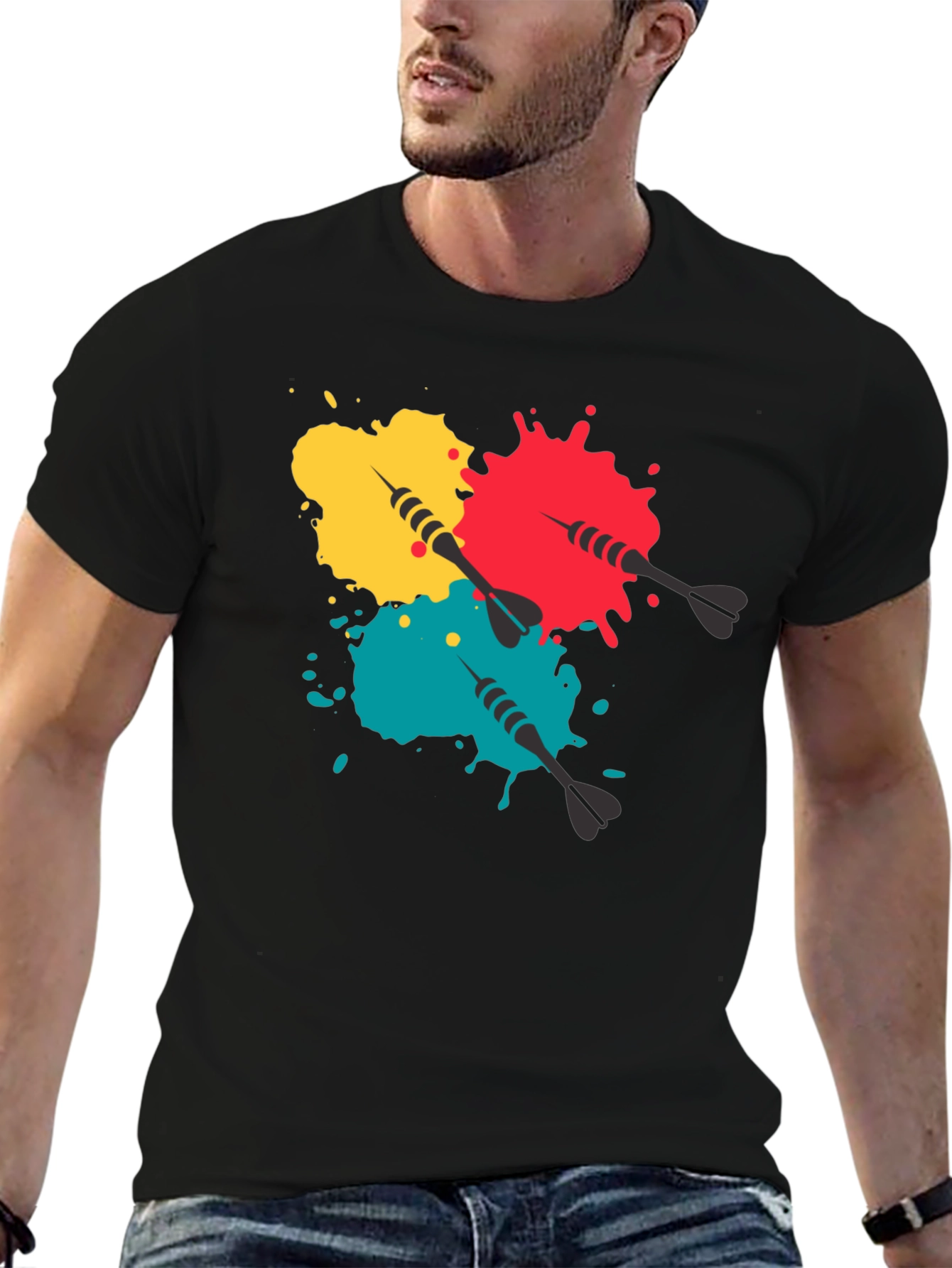 Darts and Paint Splatter Graphic Tee
