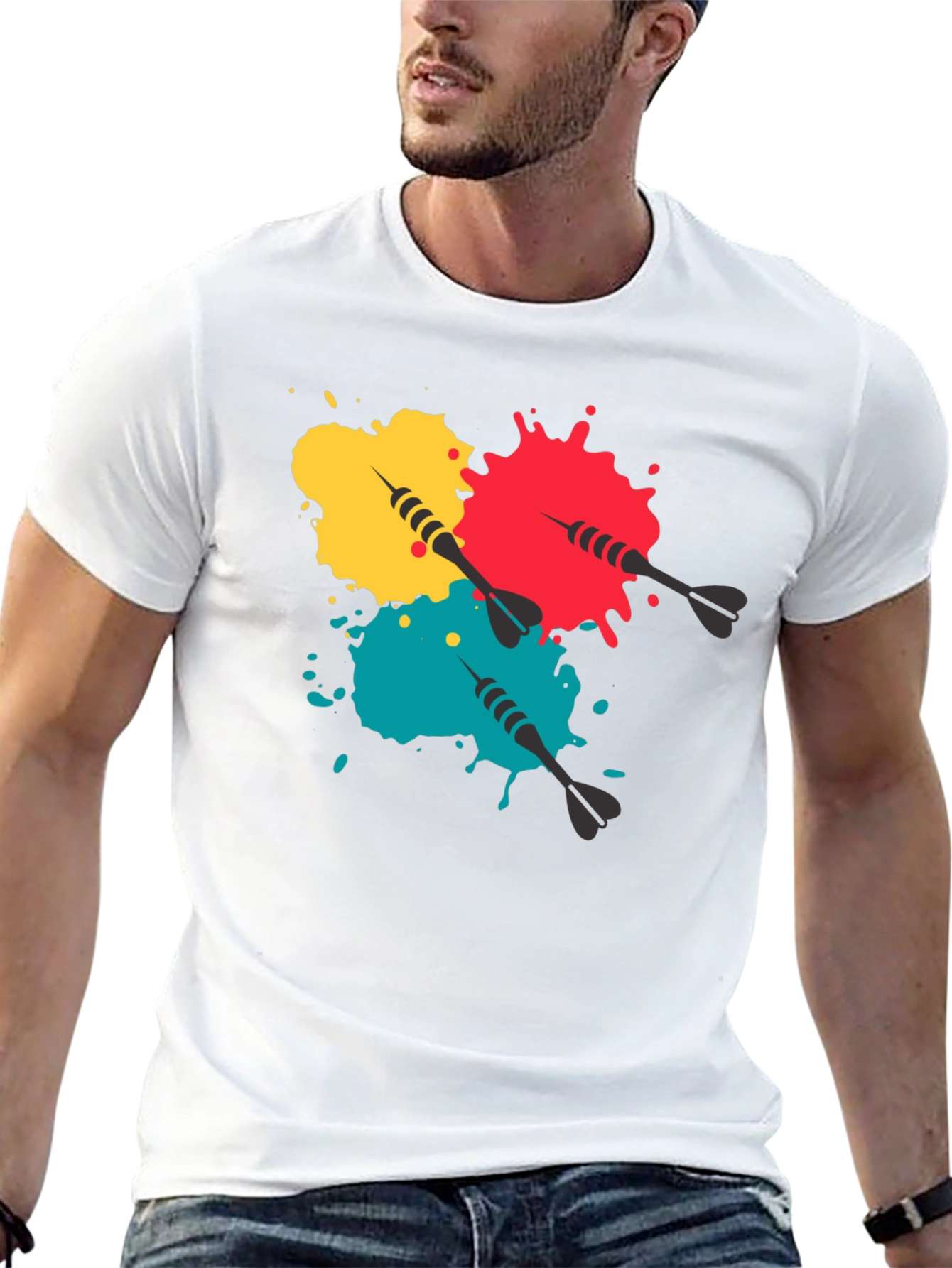 Darts and Paint Splatter Graphic Tee