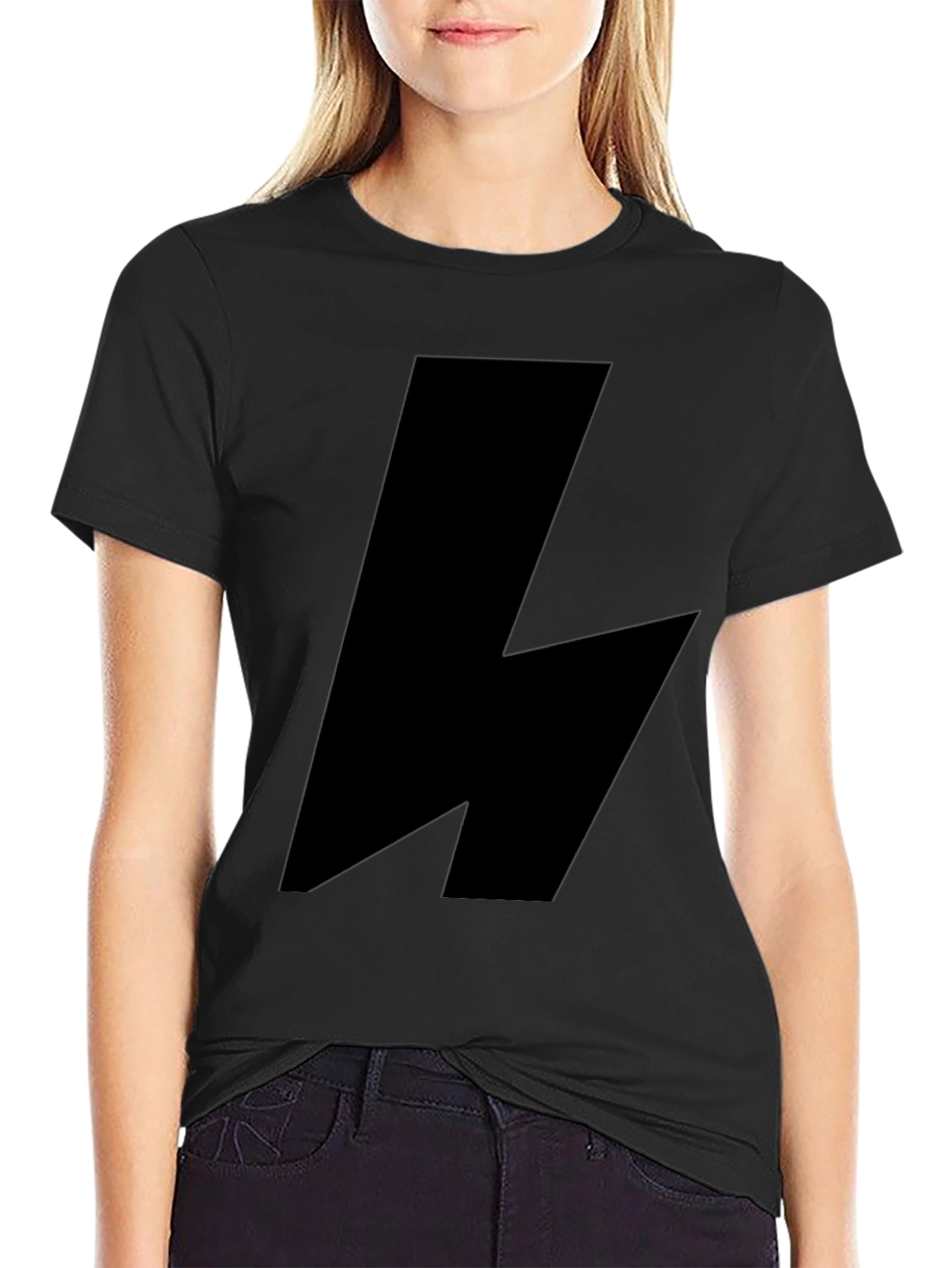 Black Lightning Bolt Graphic T-Shirt