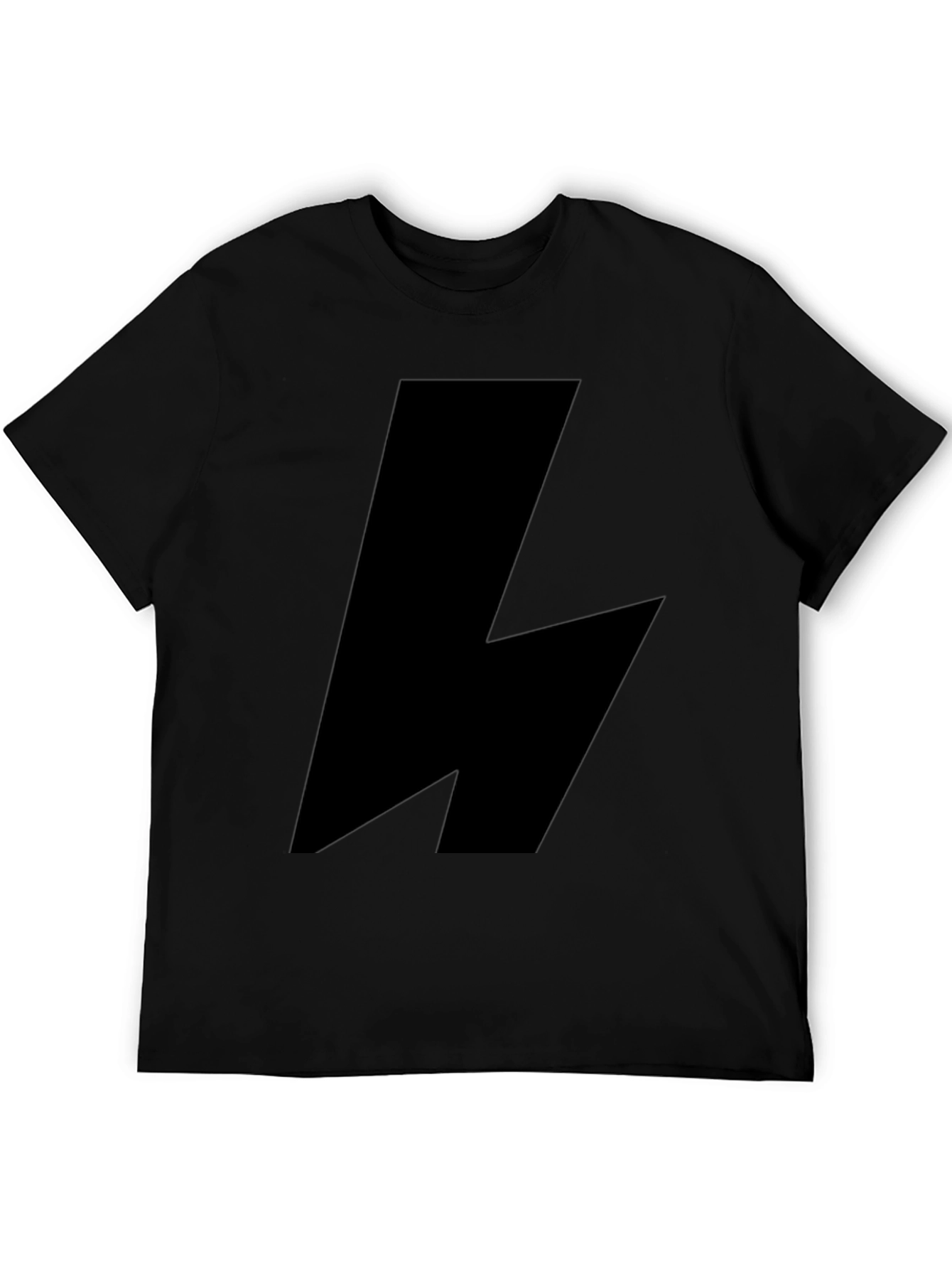 Black Lightning Bolt Graphic T-Shirt
