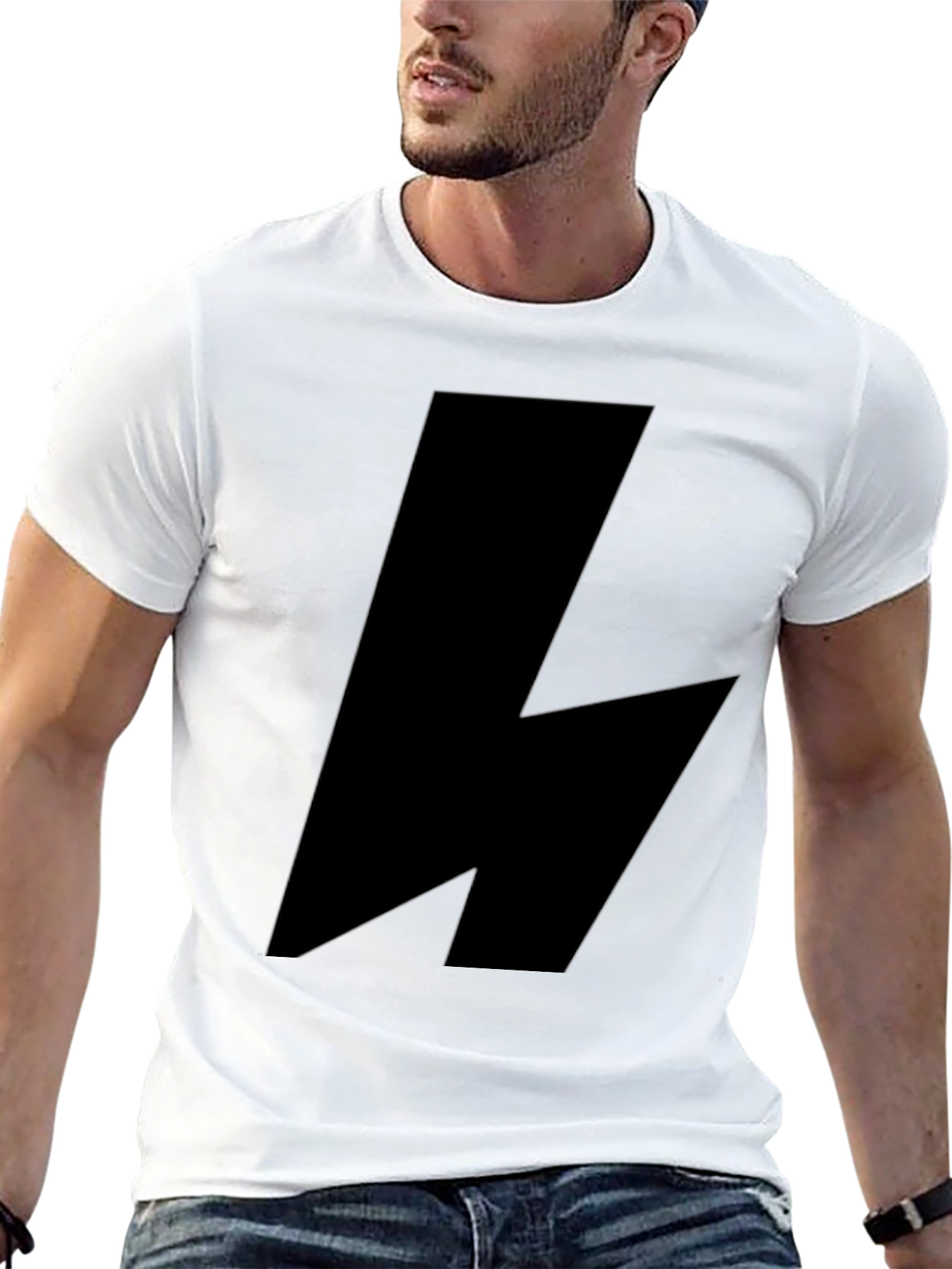 Black Lightning Bolt Graphic T-Shirt
