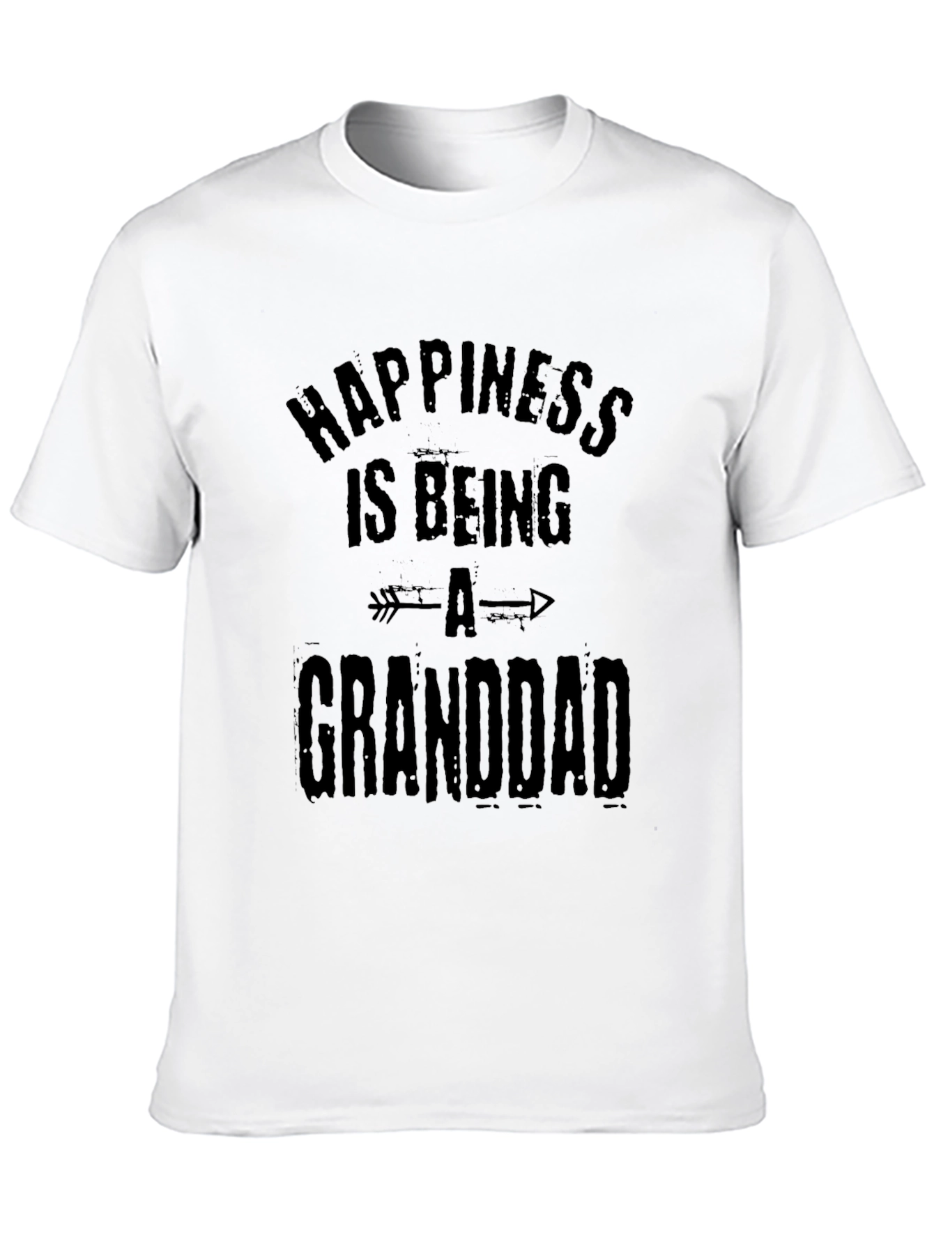 Happiness Is Being A Granddad Mens Black T-Shirt