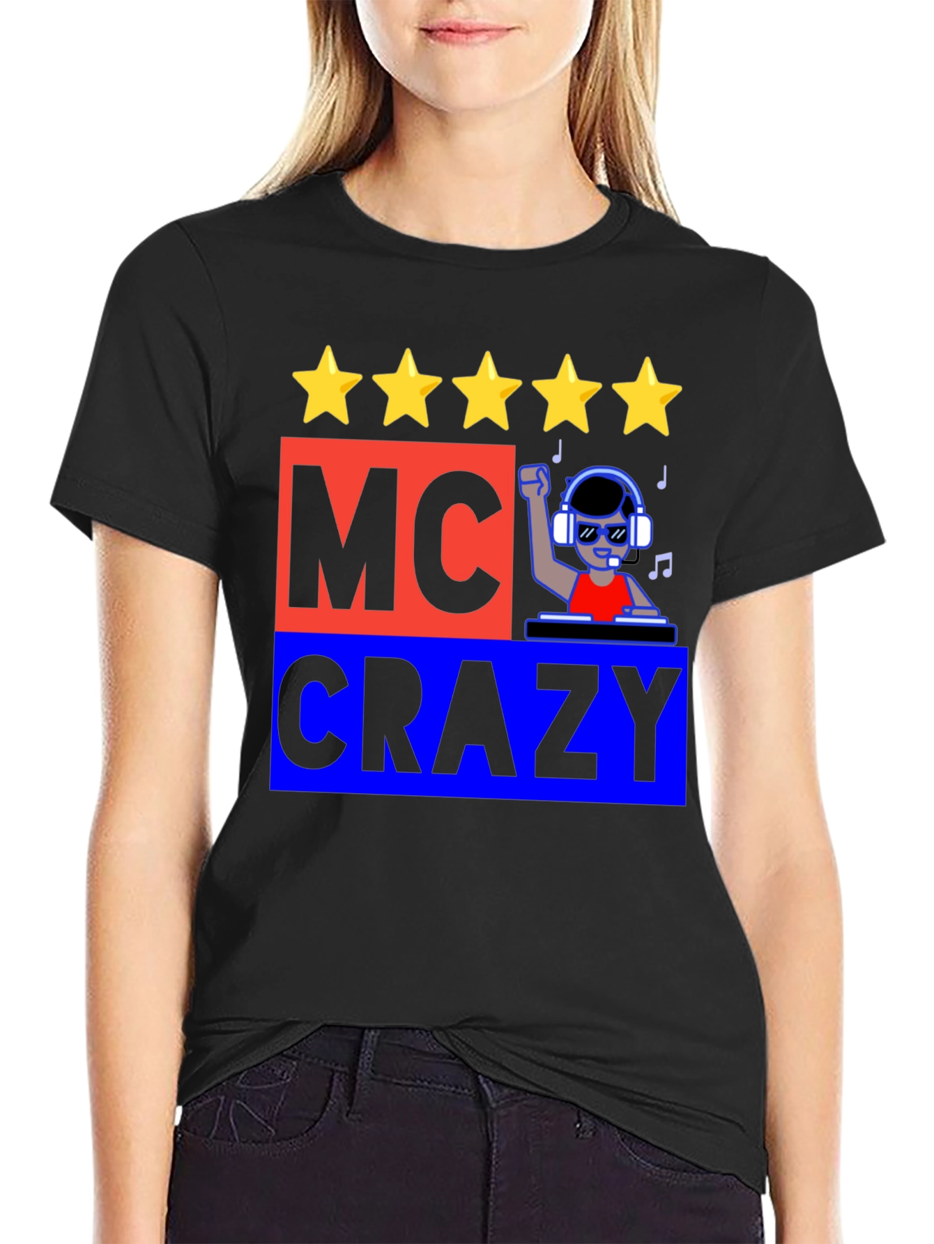 MC Crazy Graphic T-Shirt - Music DJ Design