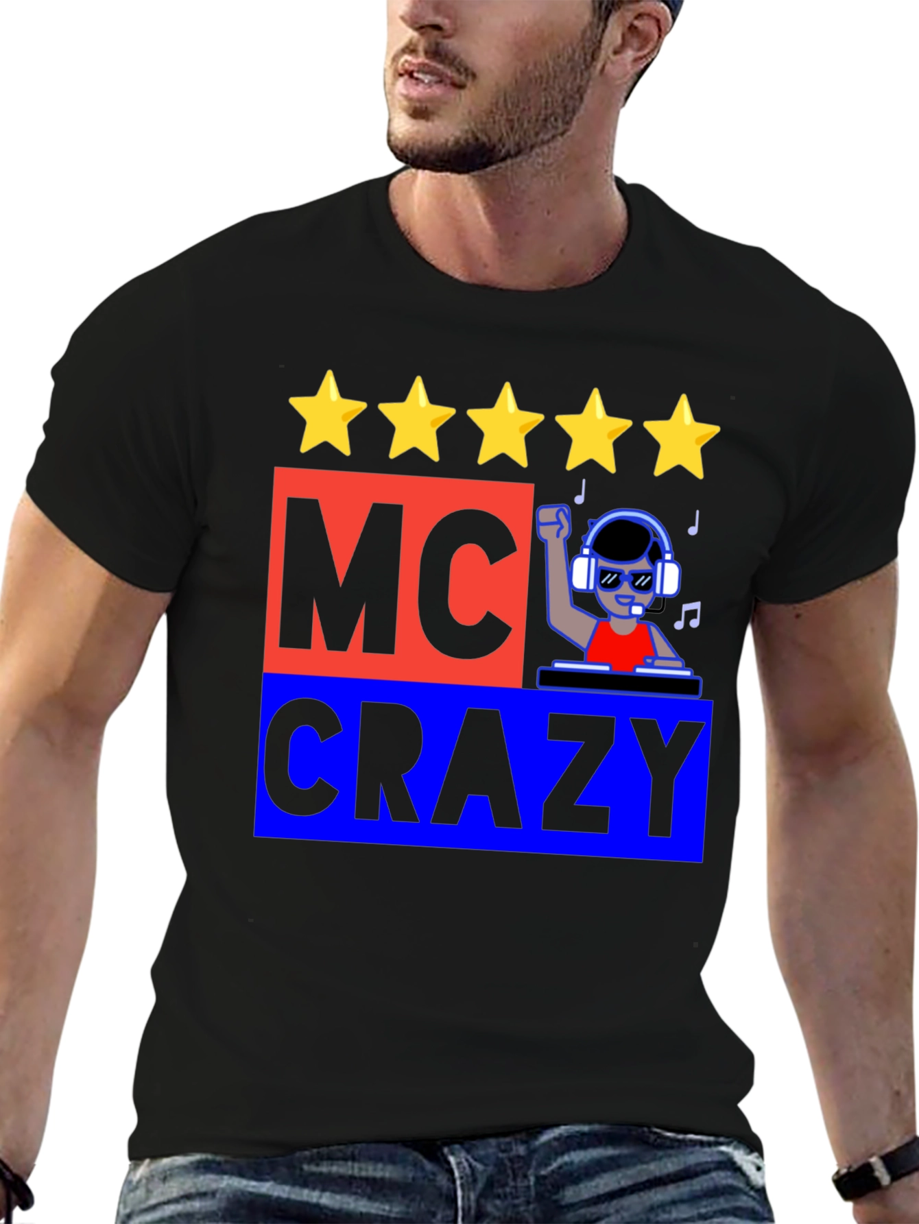 MC Crazy Graphic T-Shirt - Music DJ Design