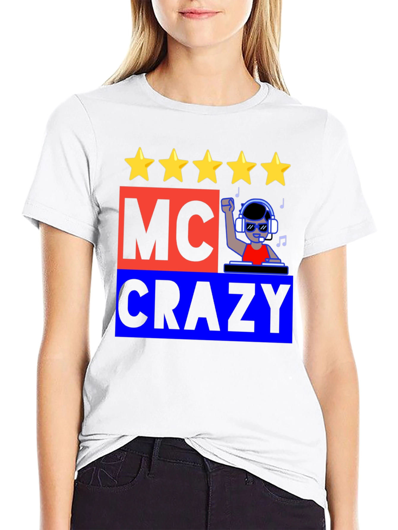 MC Crazy Graphic T-Shirt - Music DJ Design