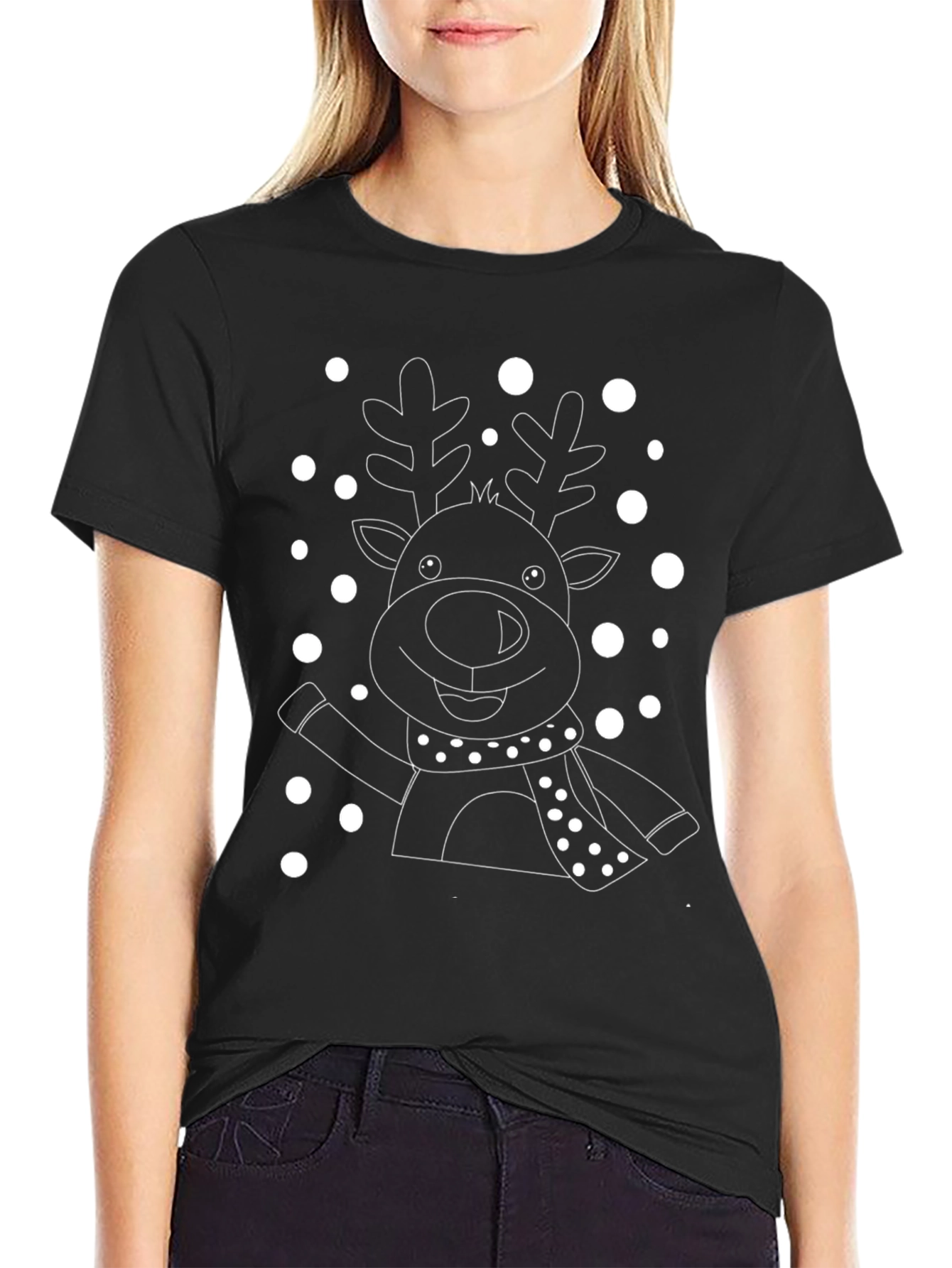 Reindeer Christmas T-Shirt - Holiday Festive Style