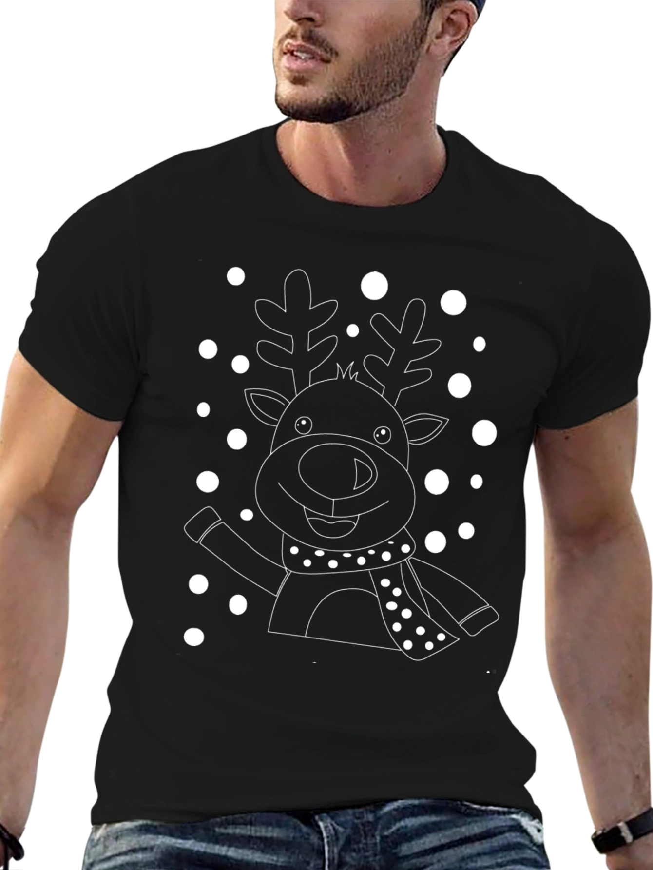 Reindeer Christmas T-Shirt - Holiday Festive Style
