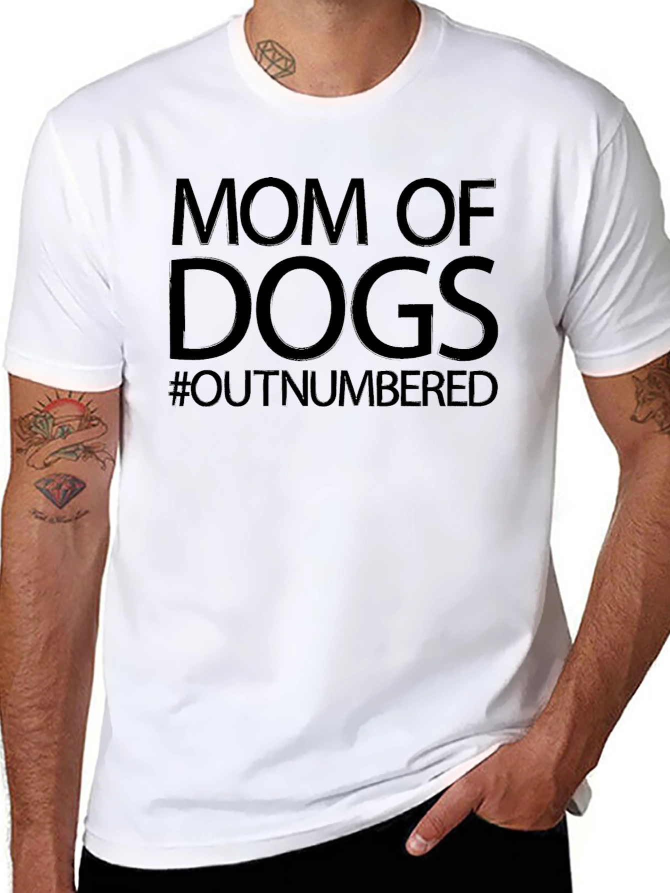 Mom of Dogs T-Shirt - #Outnumbered