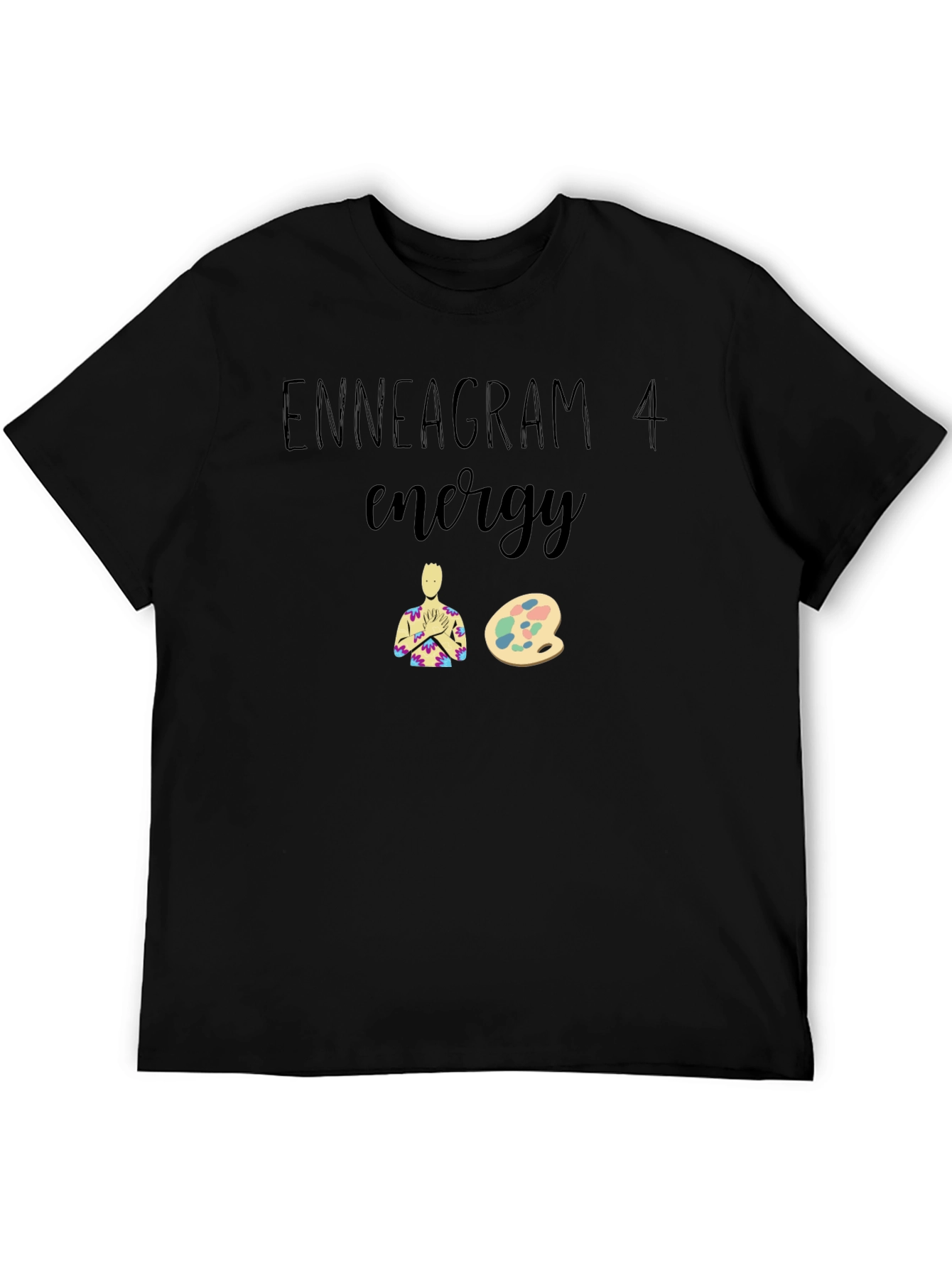 Enneagram 4 Energy Graphic Tee - Black Cotton Blend