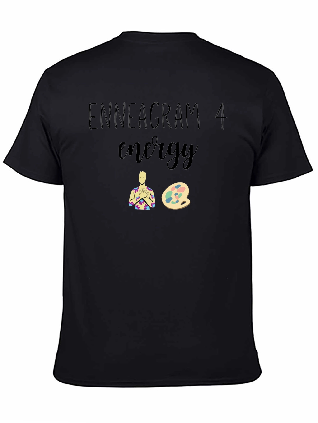 Enneagram 4 Energy Graphic Tee - Black Cotton Blend
