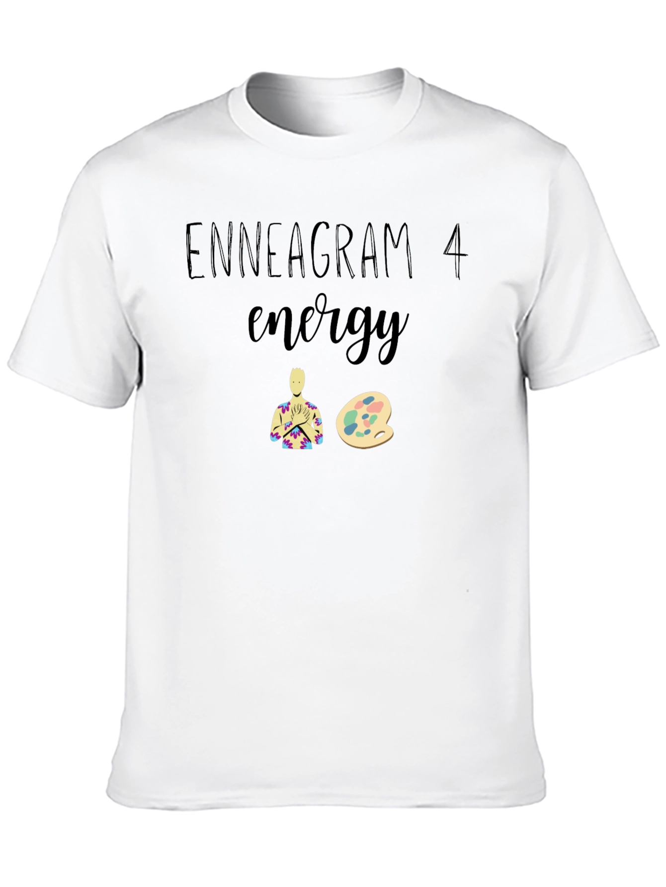 Enneagram 4 Energy Graphic Tee - Black Cotton Blend