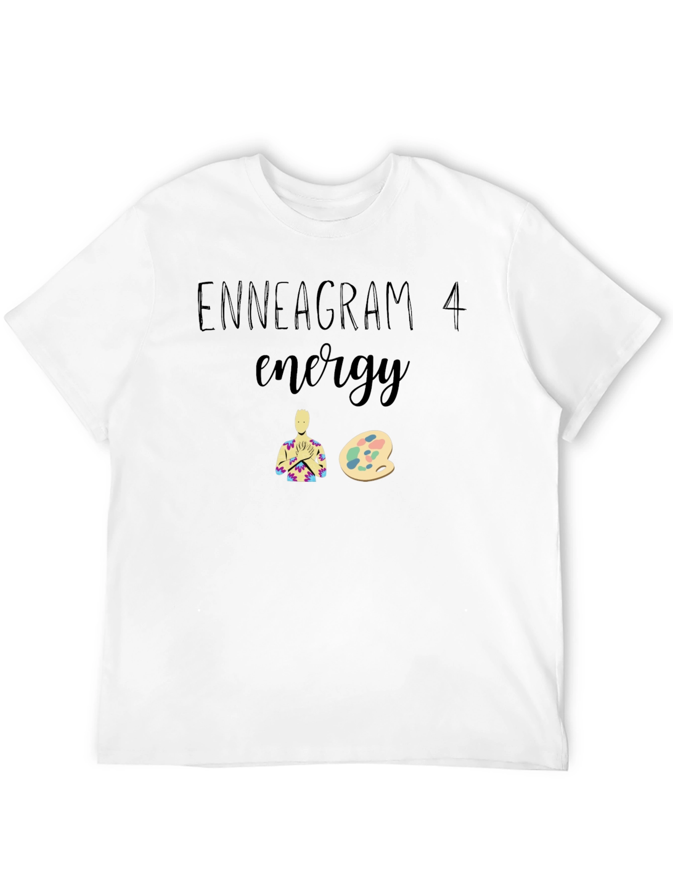 Enneagram 4 Energy Graphic Tee - Black Cotton Blend