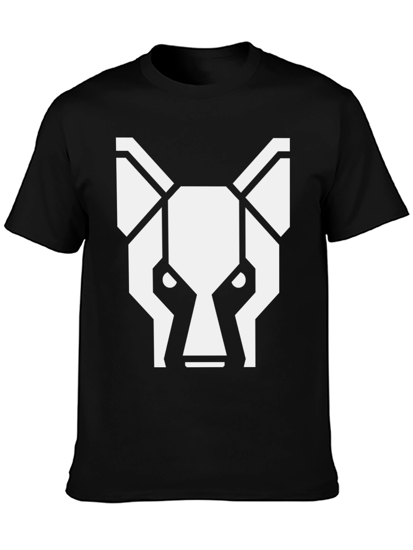 Geometric Wolf Graphic Tee - Stylish Black T-Shirt