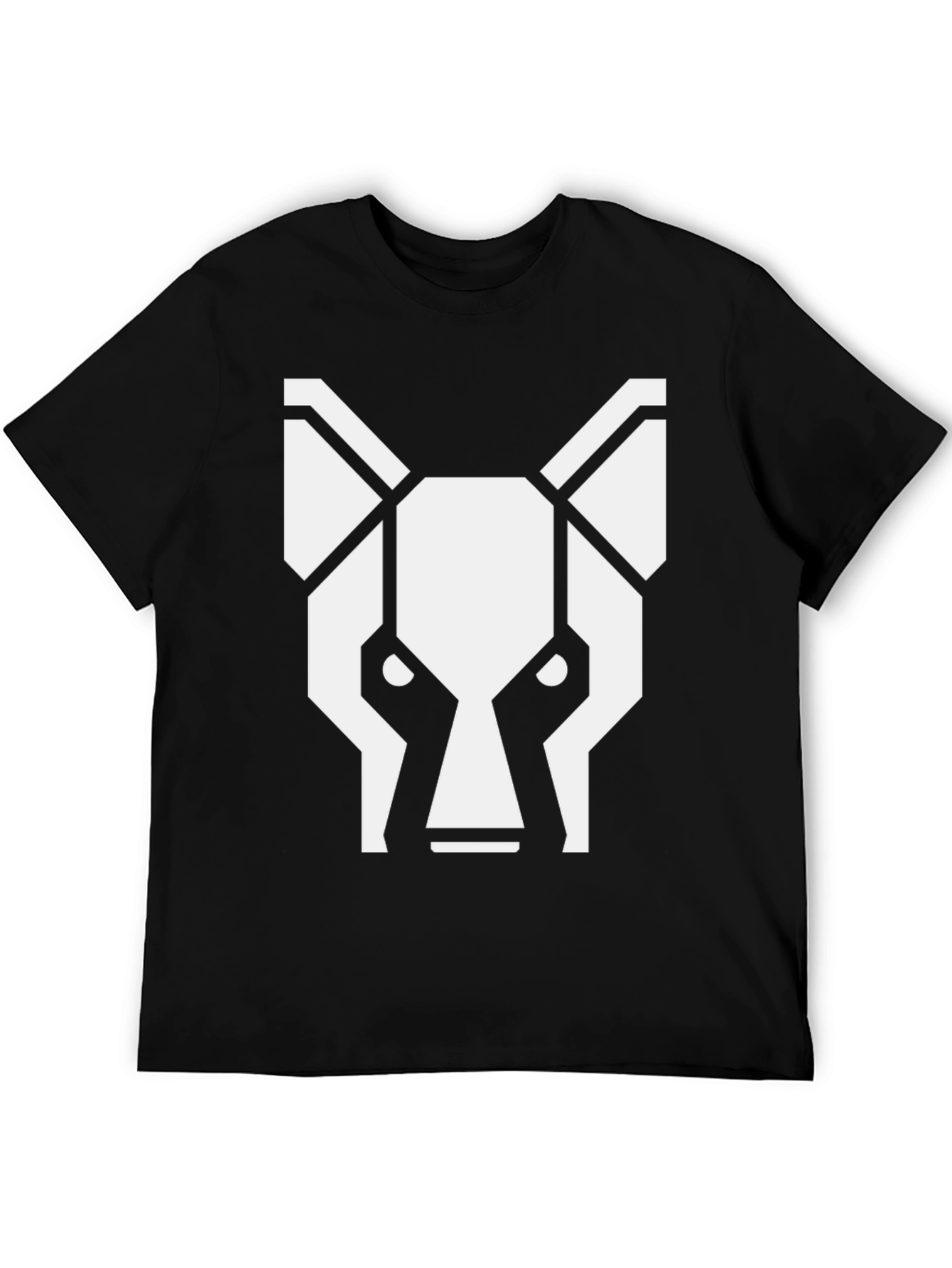 Geometric Wolf Graphic Tee - Stylish Black T-Shirt