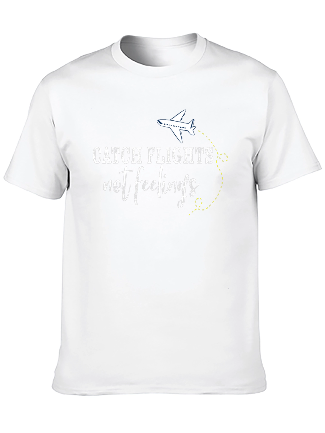 Catch Flights Not Feelings Black T-Shirt