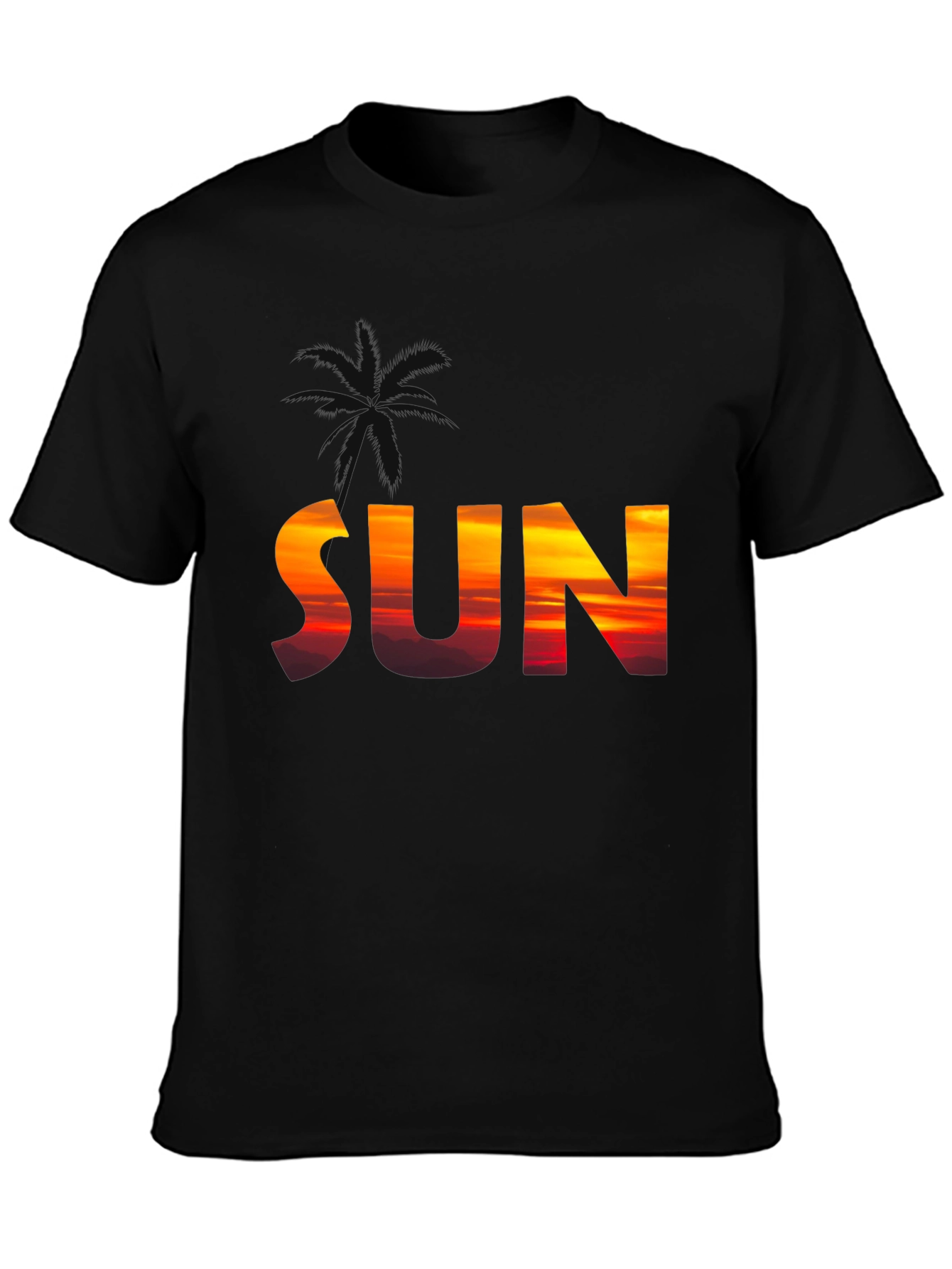 Sunset Palm Tee - Tropical Vibes