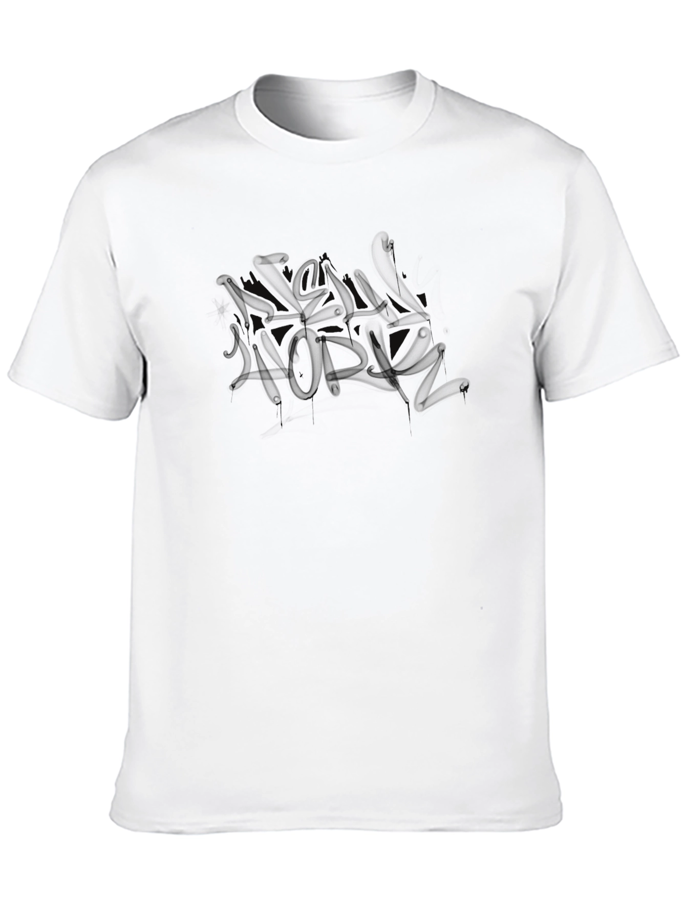 Black Graphic Print Mens Crew Neck T-Shirt