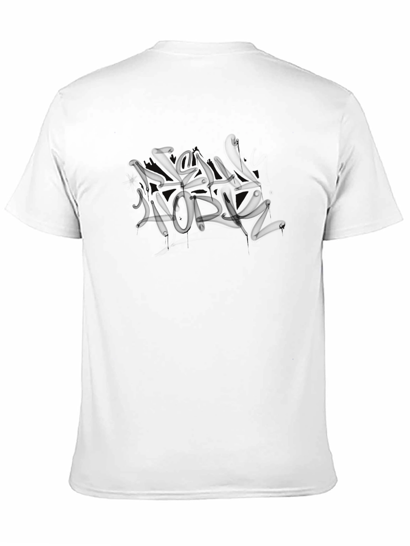 Black Graphic Print Mens Crew Neck T-Shirt