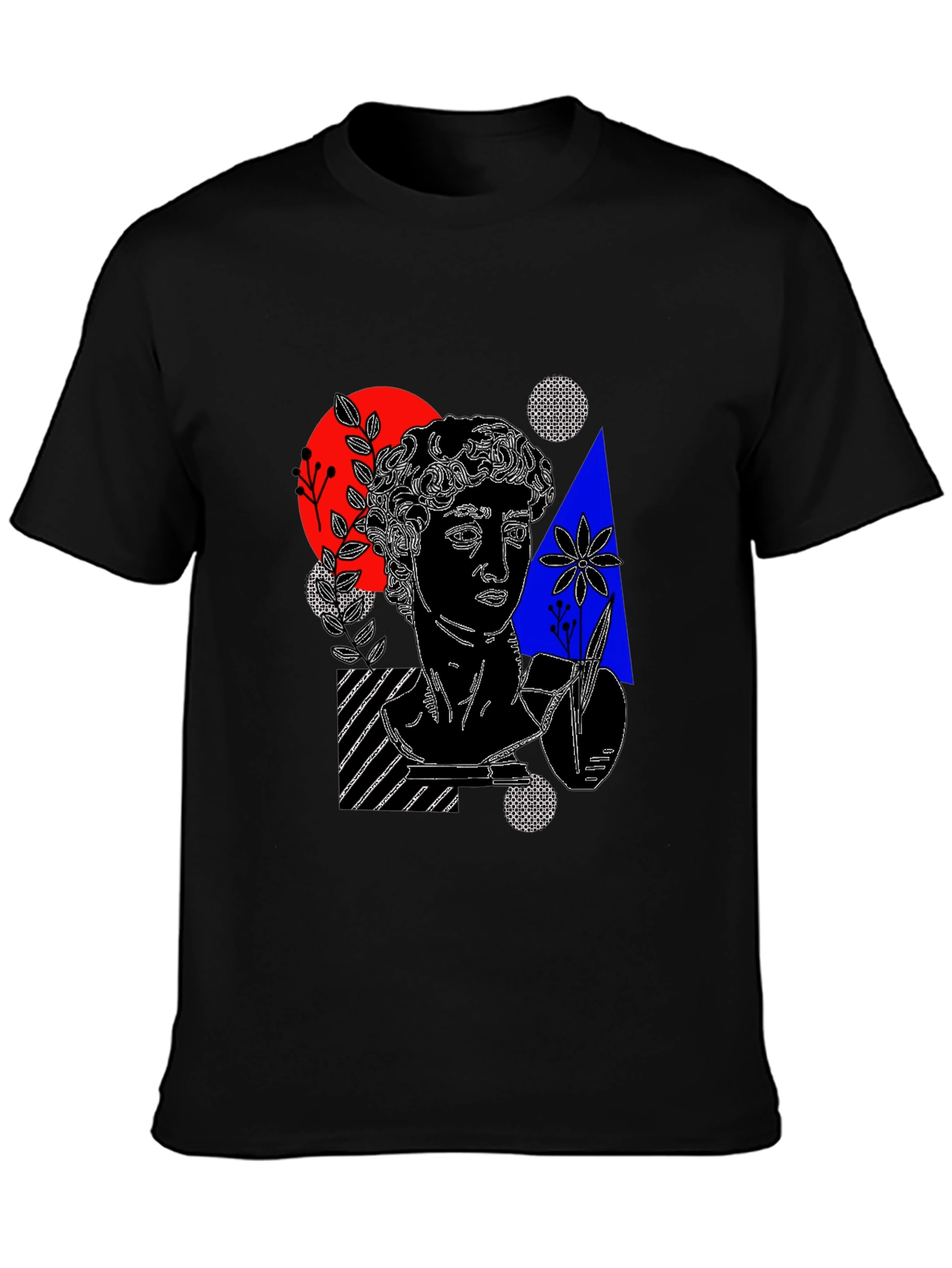 Abstract Statue Graphic Tee - Mens Black T-Shirt