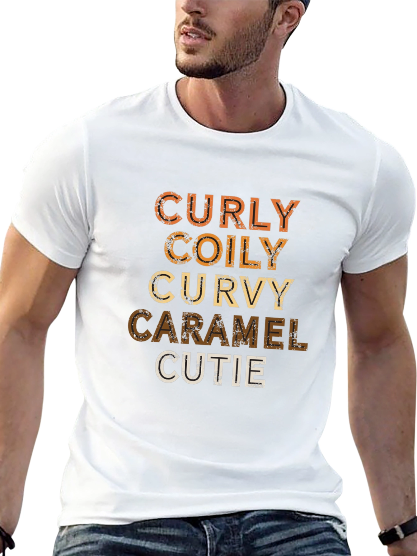 Curly Coily Curvy Caramel Cutie Graphic Tee
