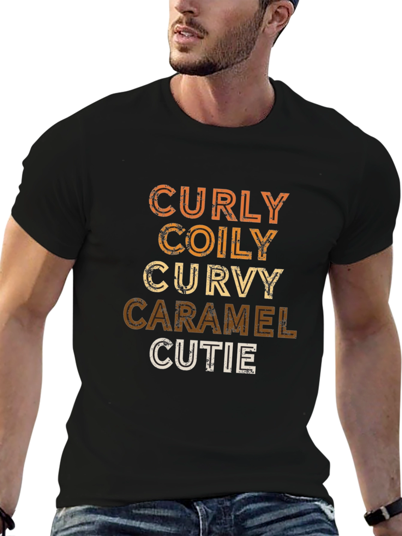 Curly Coily Curvy Caramel Cutie Graphic Tee