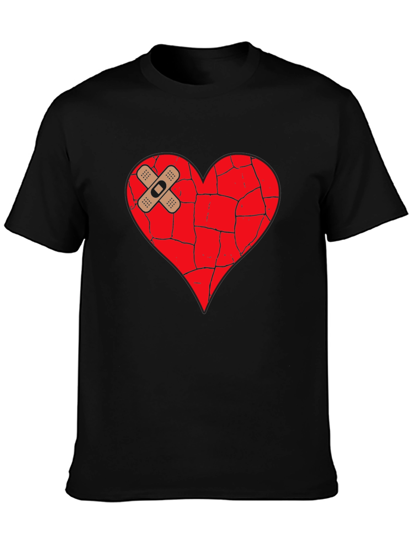 Mended Heart Graphic Tee - Unisex Black T-Shirt