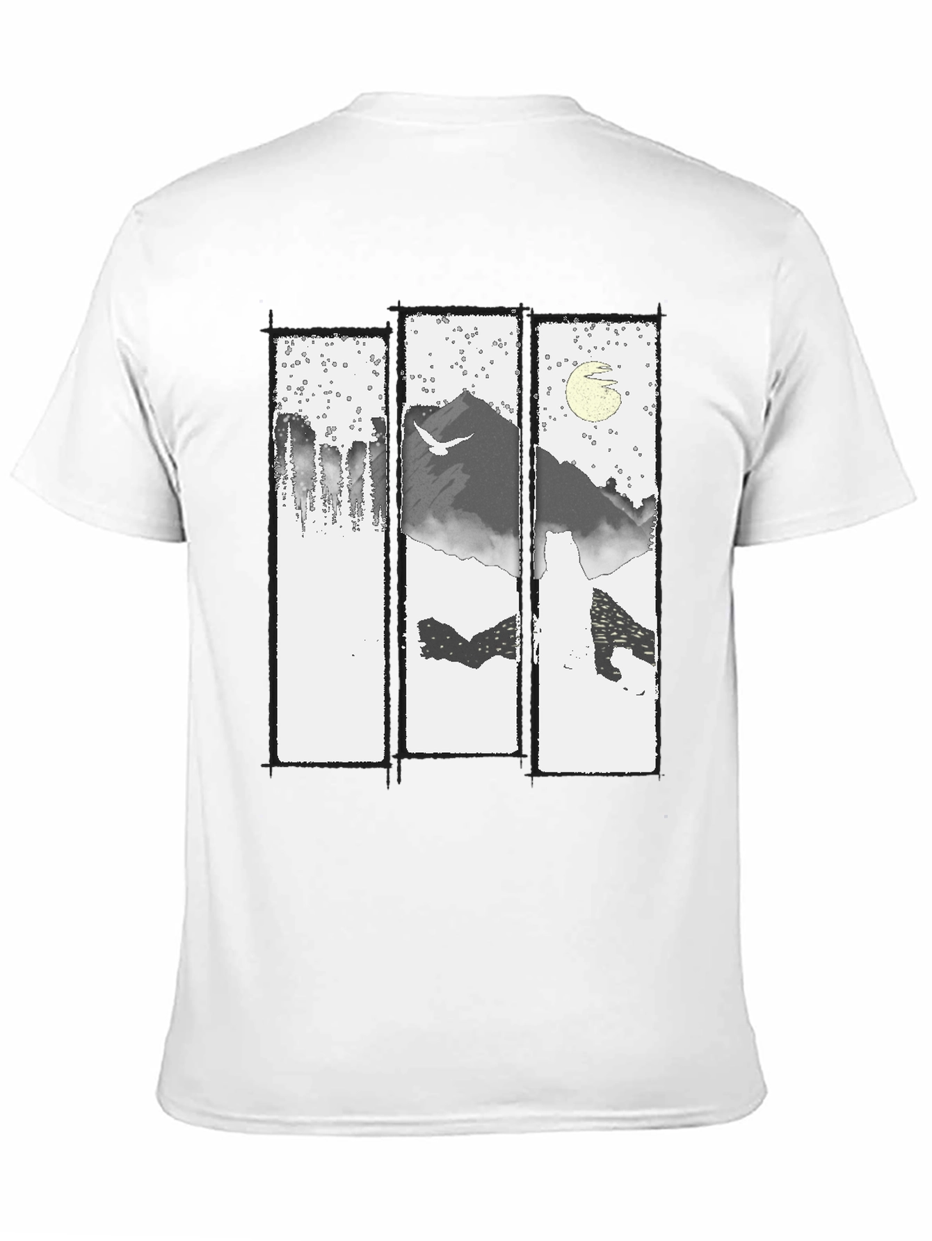 Mountain Scene Graphic T-Shirt - Black