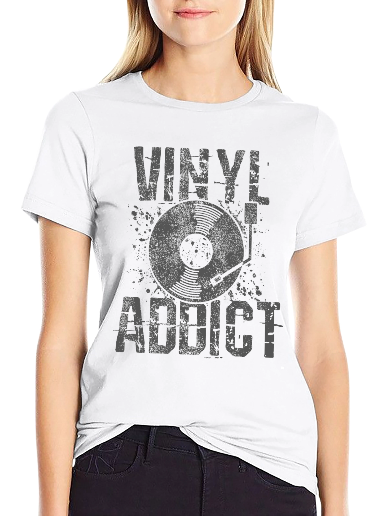 Vinyl Addict Graphic Tee - Retro Music Lover T-Shirt