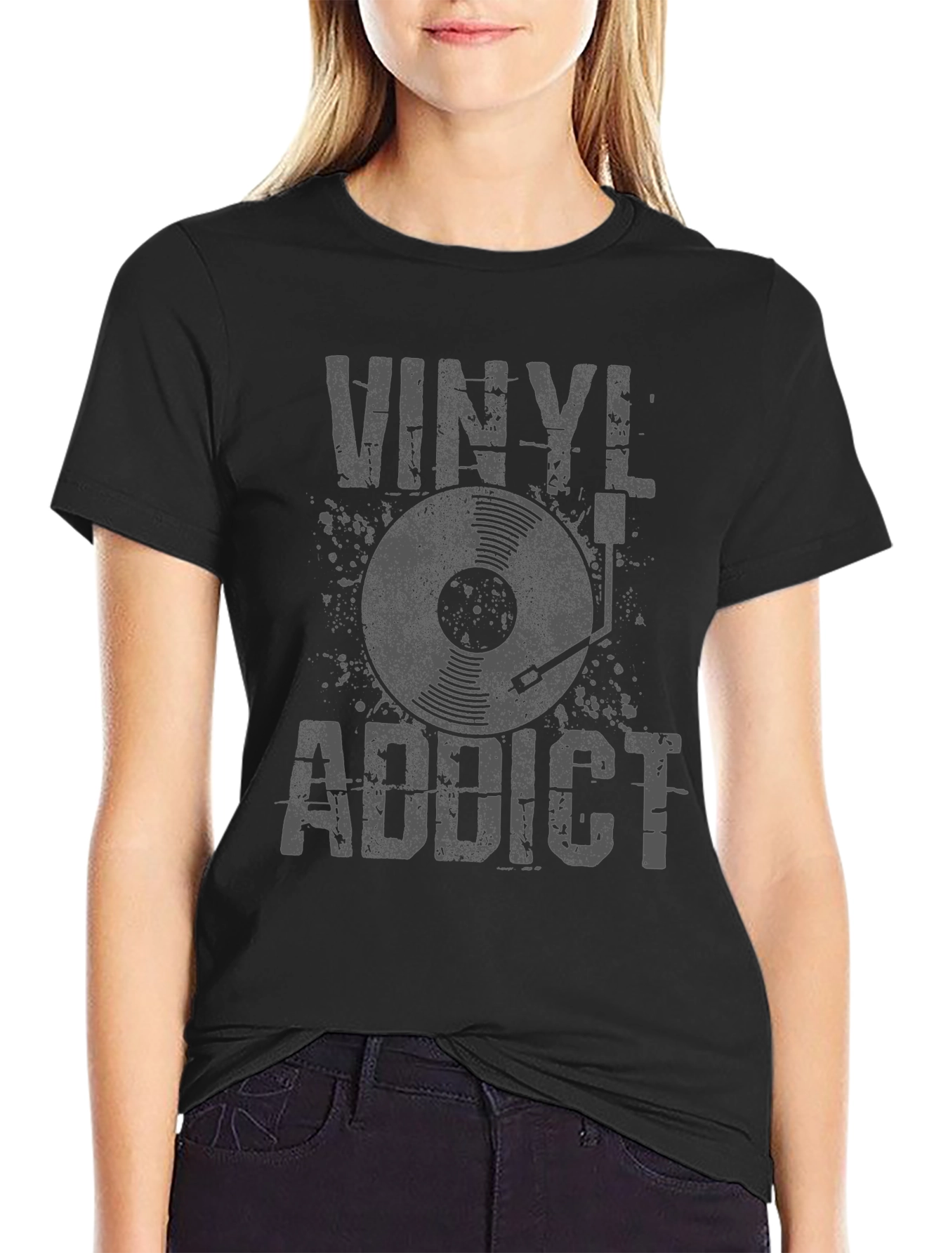Vinyl Addict Graphic Tee - Retro Music Lover T-Shirt