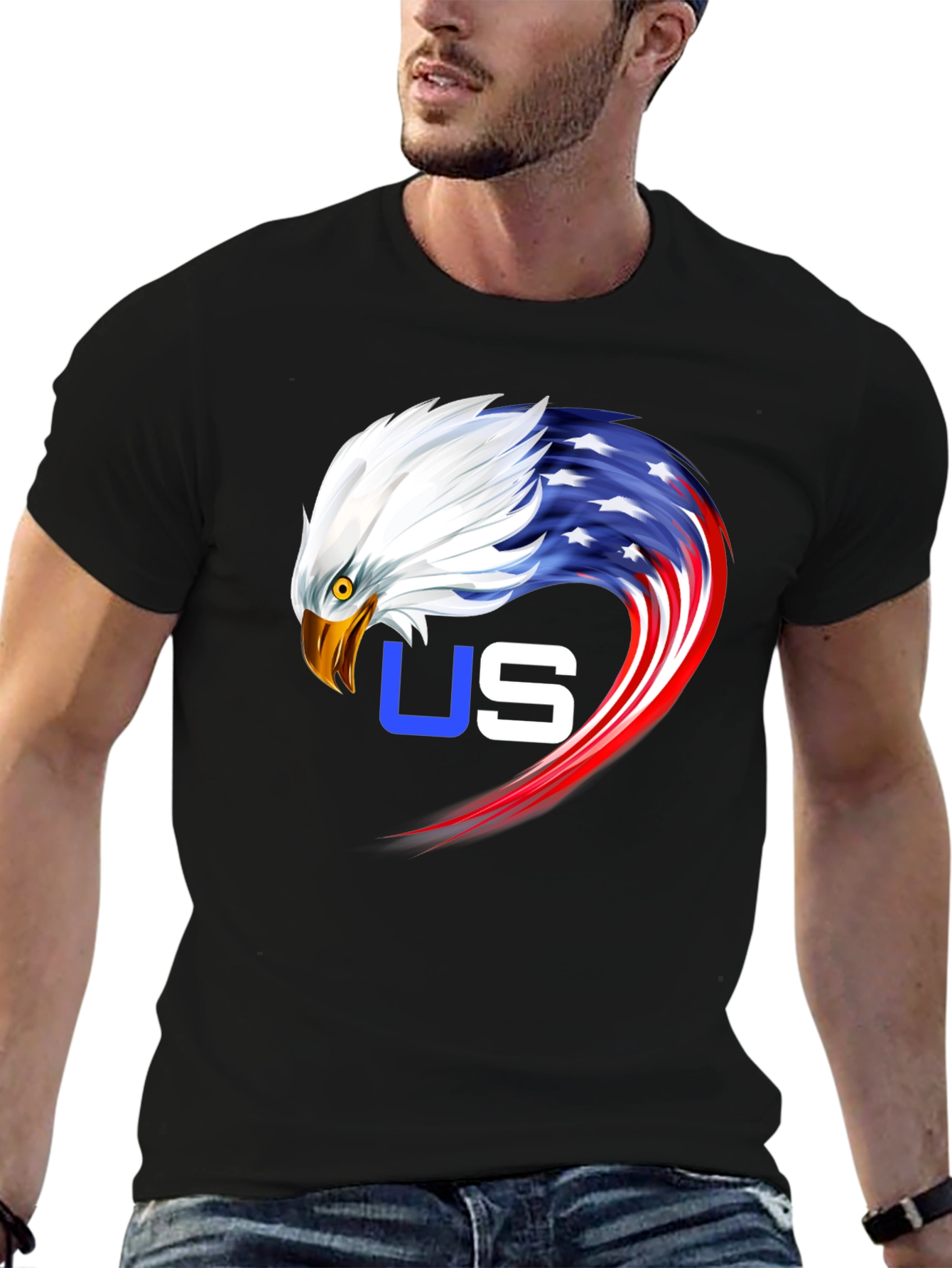 Patriotic Eagle Graphic Tee - USA Pride