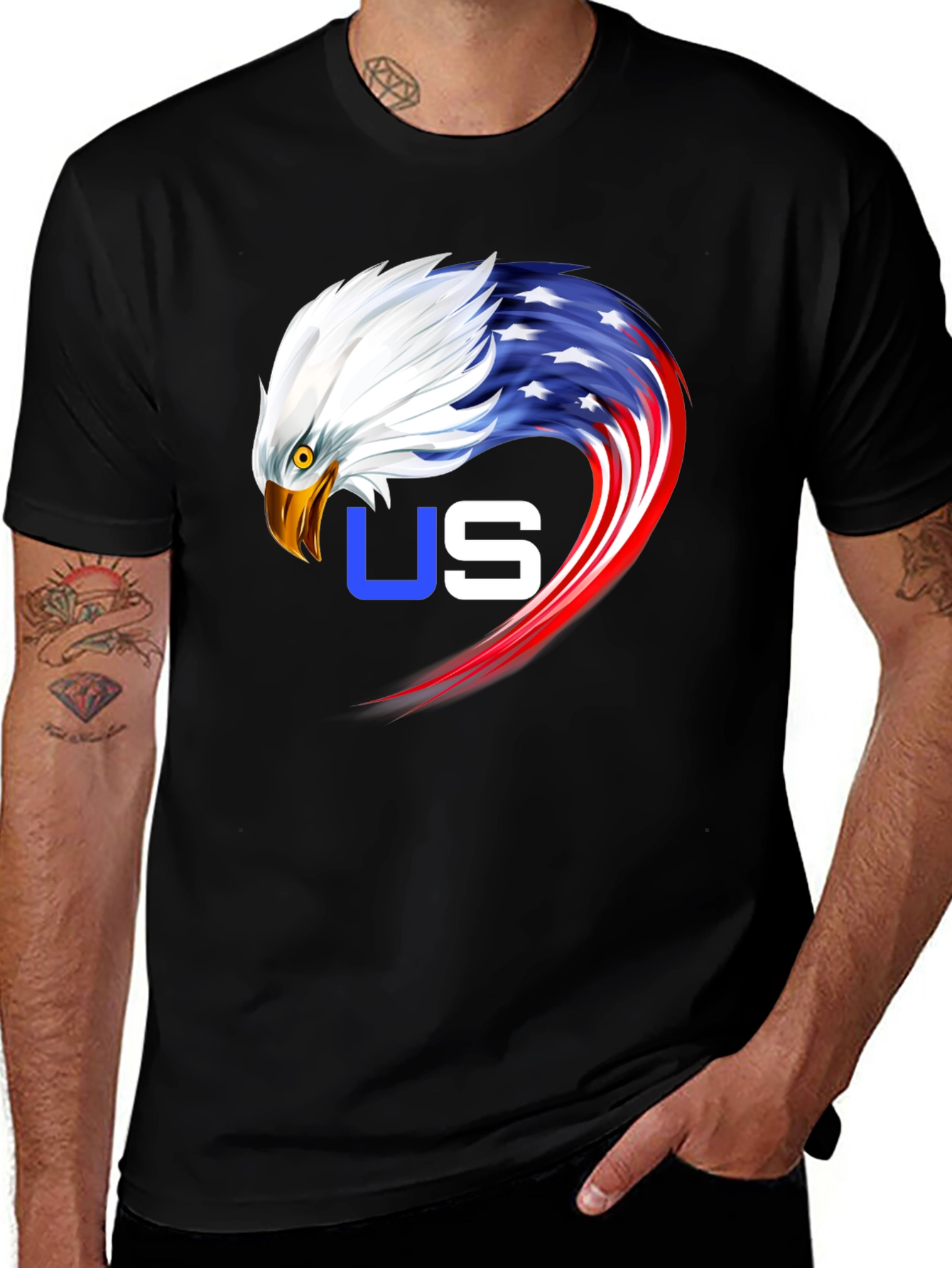 Patriotic Eagle Graphic Tee - USA Pride